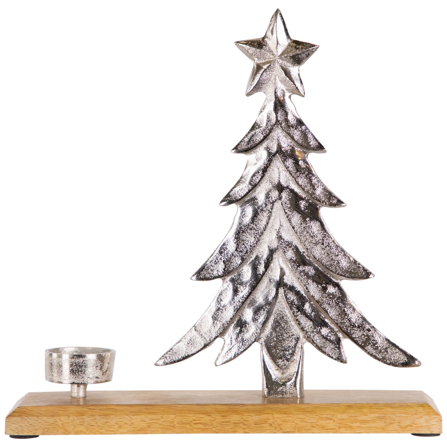 Arbre de Noël en métal avec porte-bougie en forme d'étoile, 11,5 po