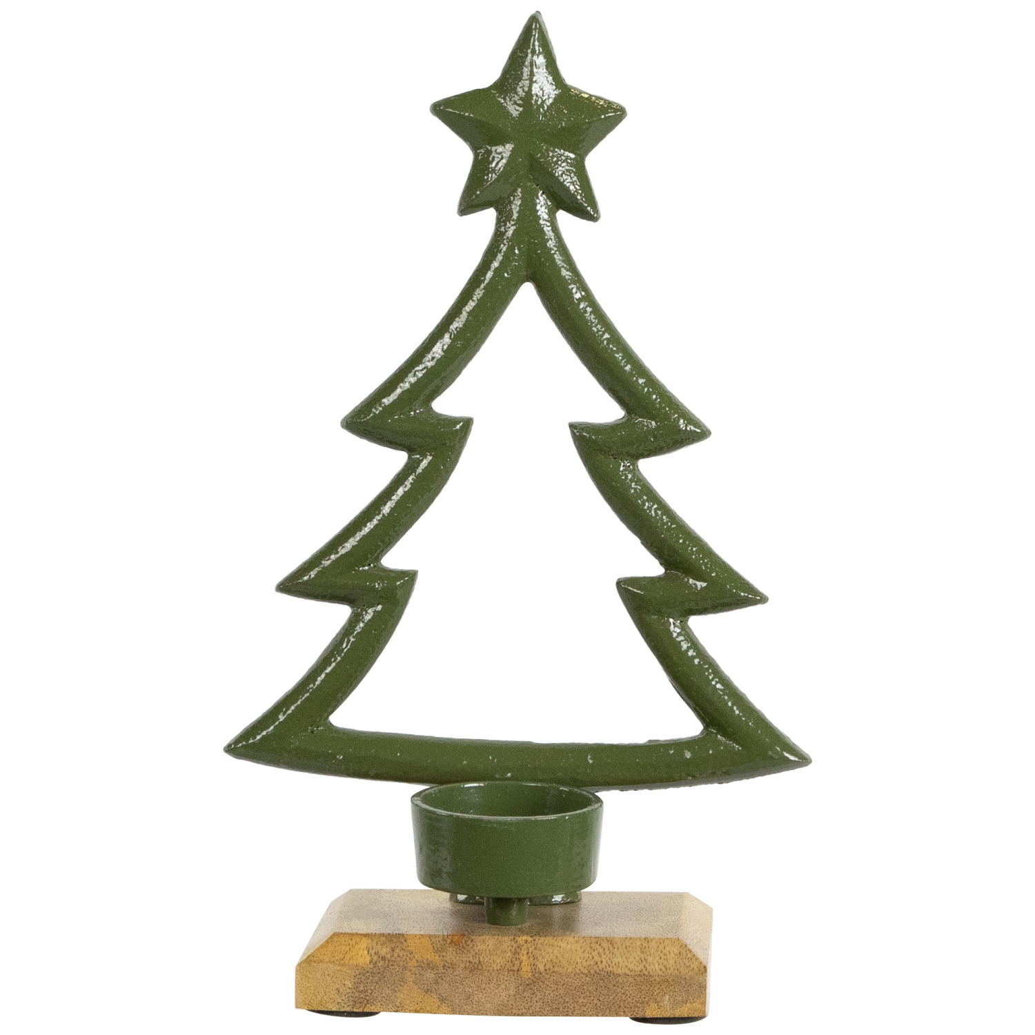 Arbre d'hiver avec porte-bougie en métal en forme d'étoile pour Noël - 9,5 po