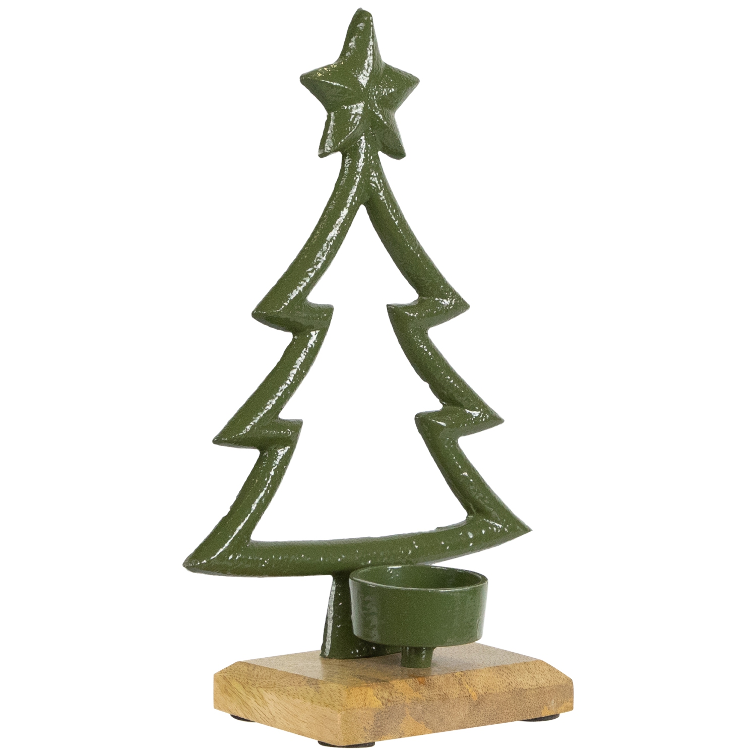 Arbre d'hiver avec porte-bougie en métal en forme d'étoile pour Noël - 9,5 po