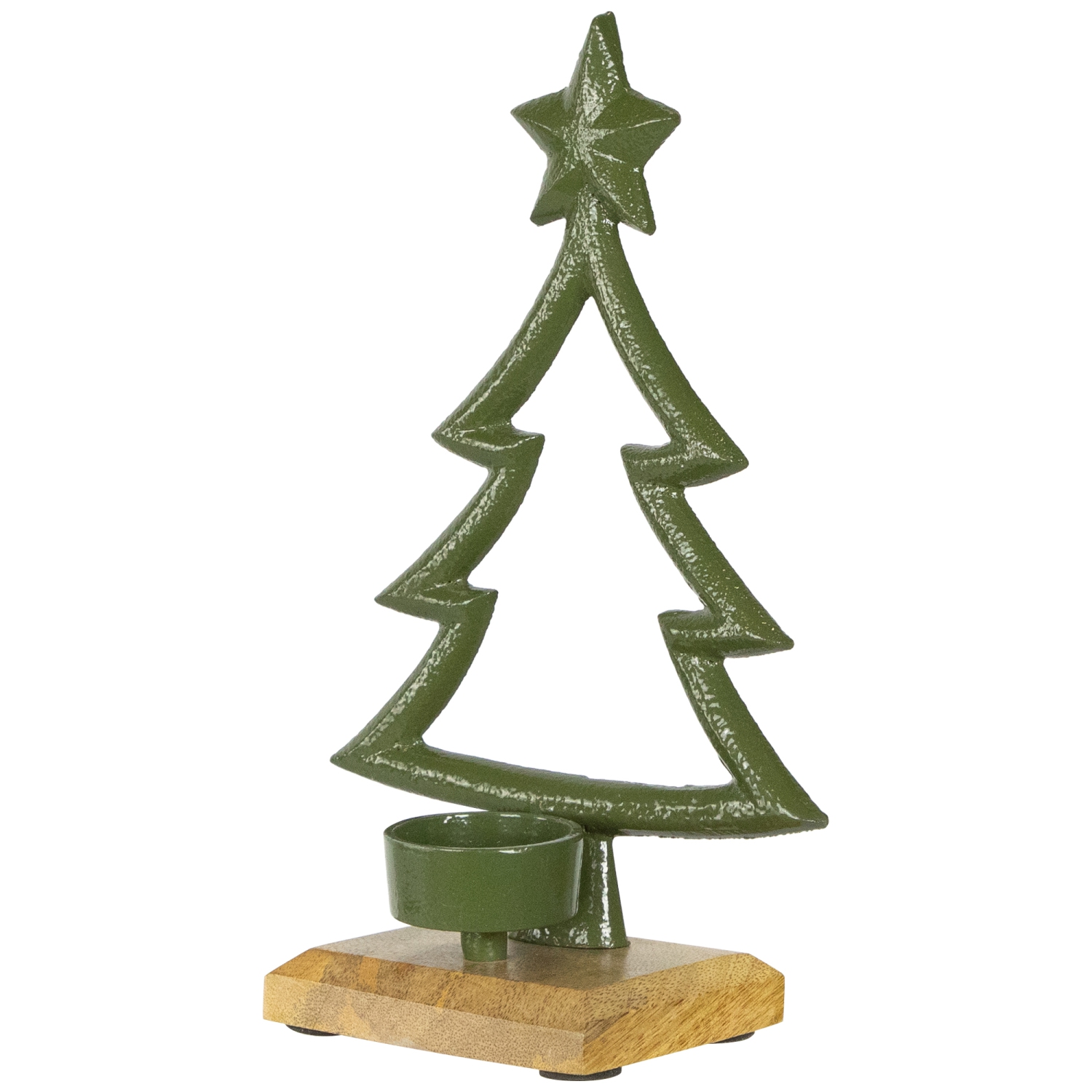 Arbre d'hiver avec porte-bougie en métal en forme d'étoile pour Noël - 9,5 po
