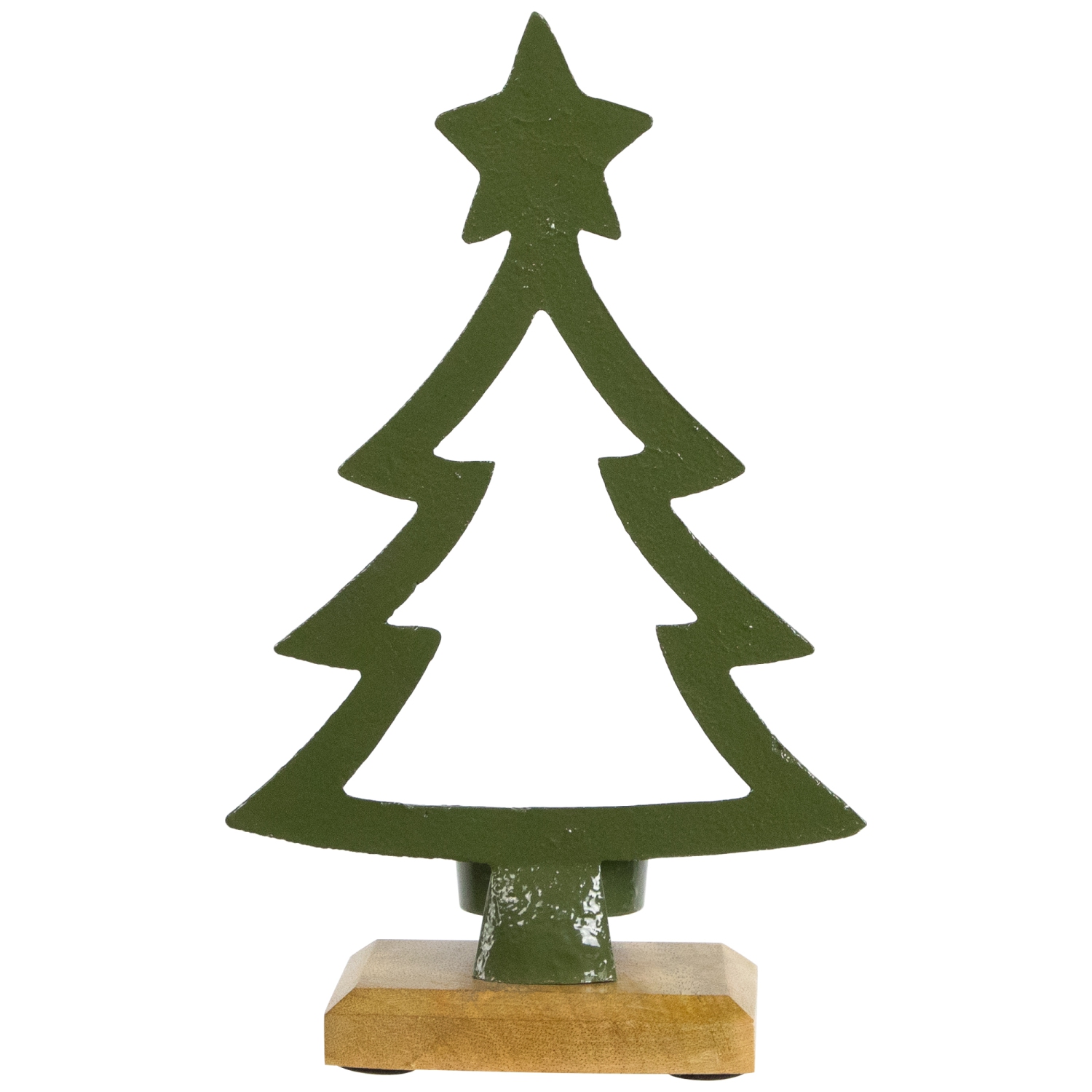 Arbre d'hiver avec porte-bougie en métal en forme d'étoile pour Noël - 9,5 po