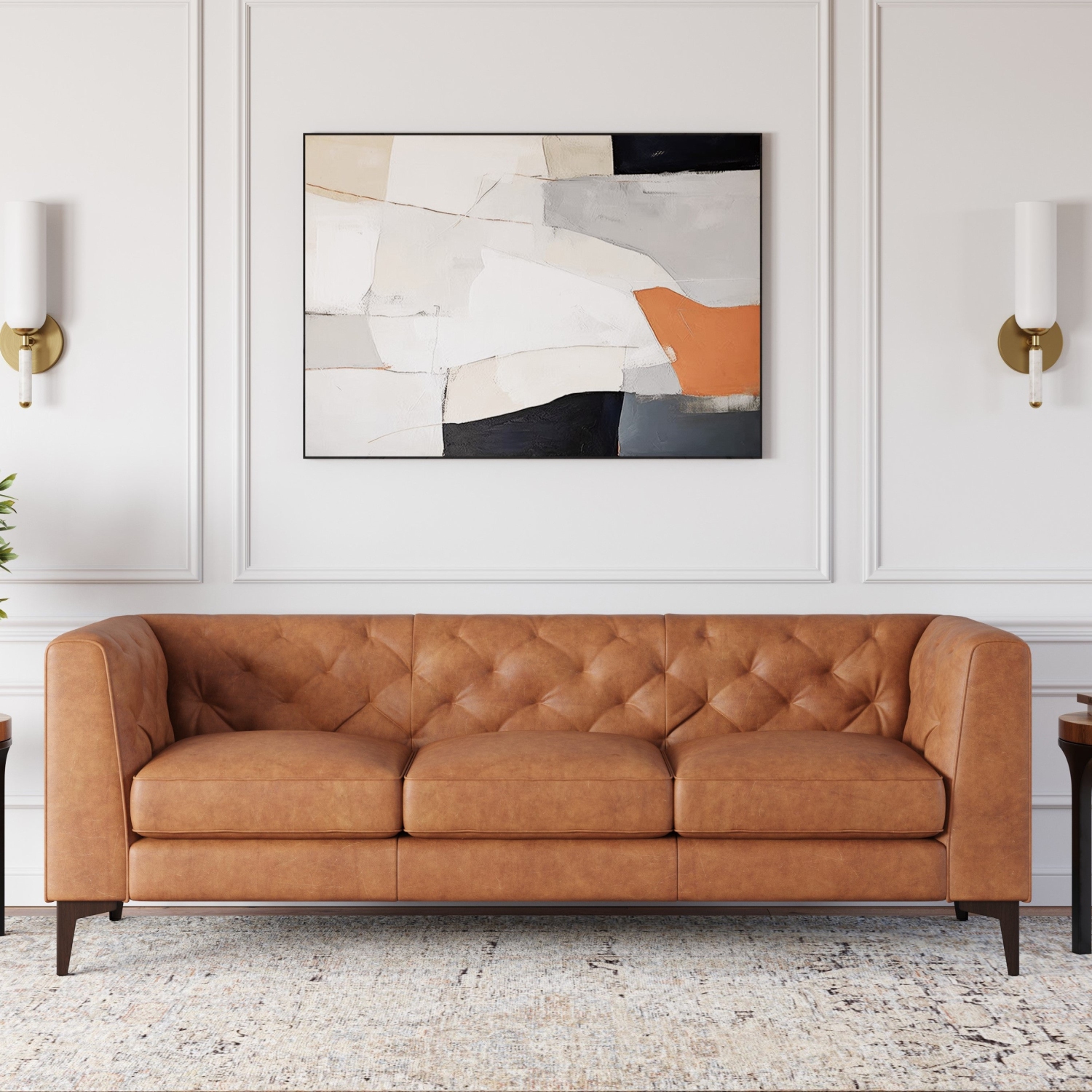 Valencia Avery – trois sièges en cuir pleine fleur, havane alezan