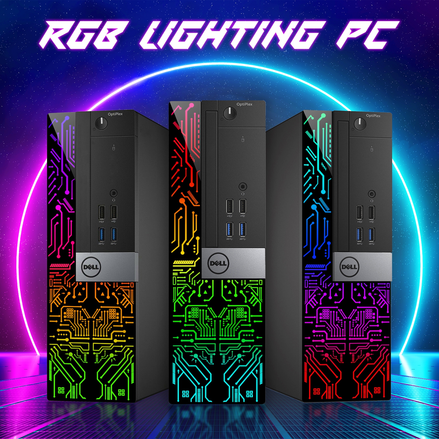 Refurbished Dell OptiPlex RGB Gaming PC Desktop SFF Computer, Radeon RX 550 4GB, Intel Hexa-Core i5-9500 Processor, 16GB DDR4 RAM, 512GB SSD, HDMI,