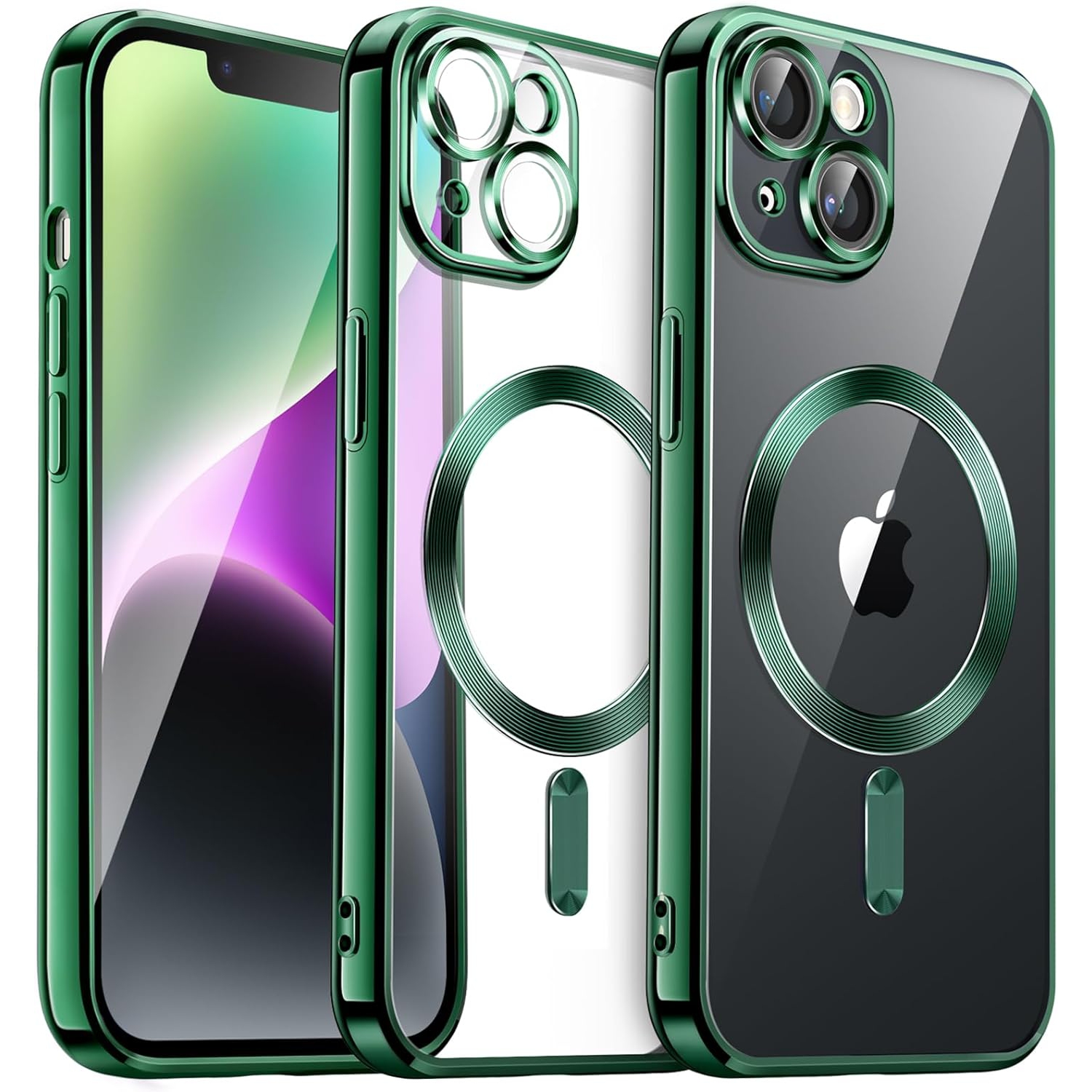 TopSave – Étui souple transparent pour iPhone 15 plus de 6,7 po, objectif d’appareil photo protection complète, avec MagSafe, étui antichoc en TPUR