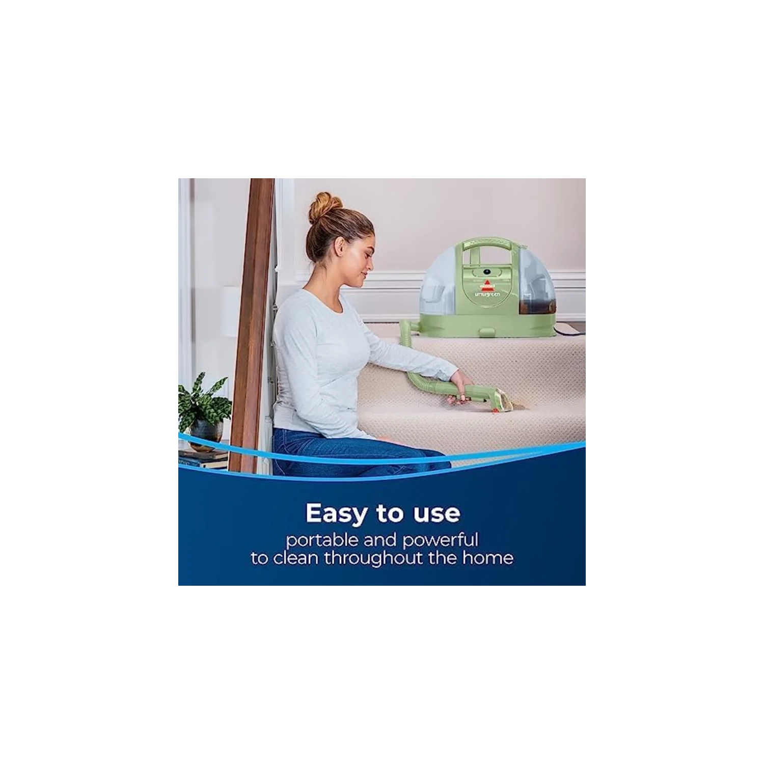 Bissell Little Green Portable Carpet Cleaner with Stain Brush - for Carpet & Upholstery, Household & Automotive - 15 ft Cord