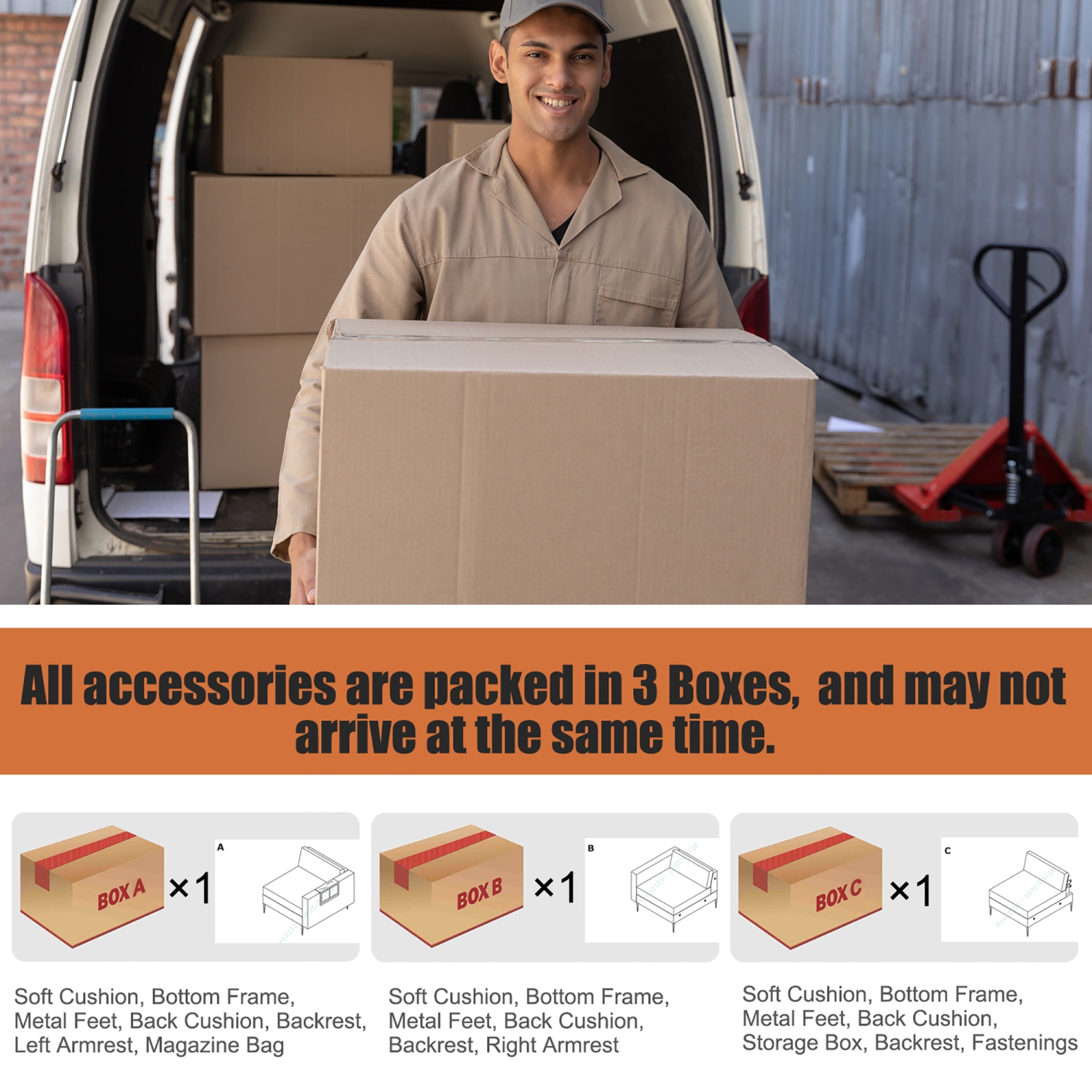 Costway Modular 3-Seat Sofa Couch w/ Socket USB Ports & Side Storage Pocket