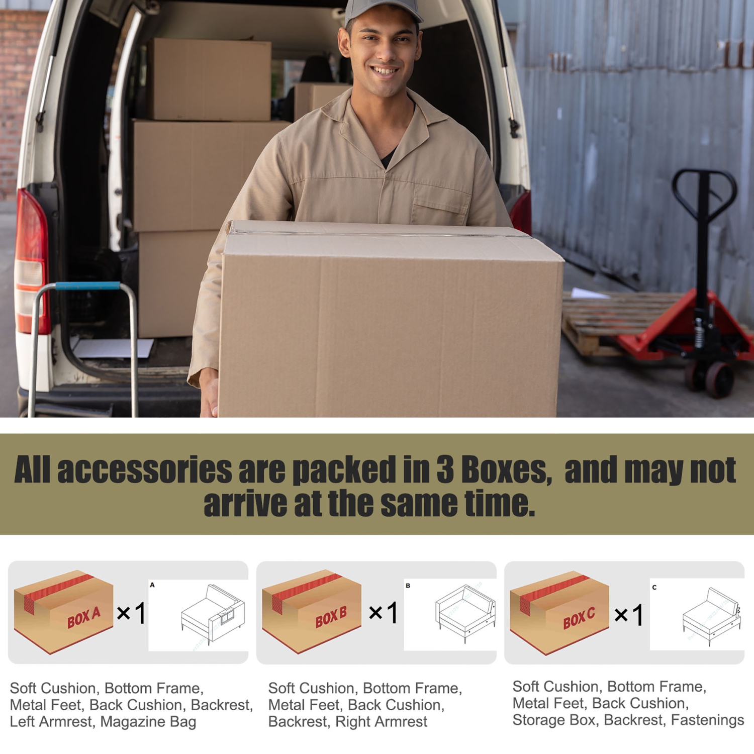 Canapé modulaire à 3 sièges avec ports USB et pochette de rangement latérale de Costway