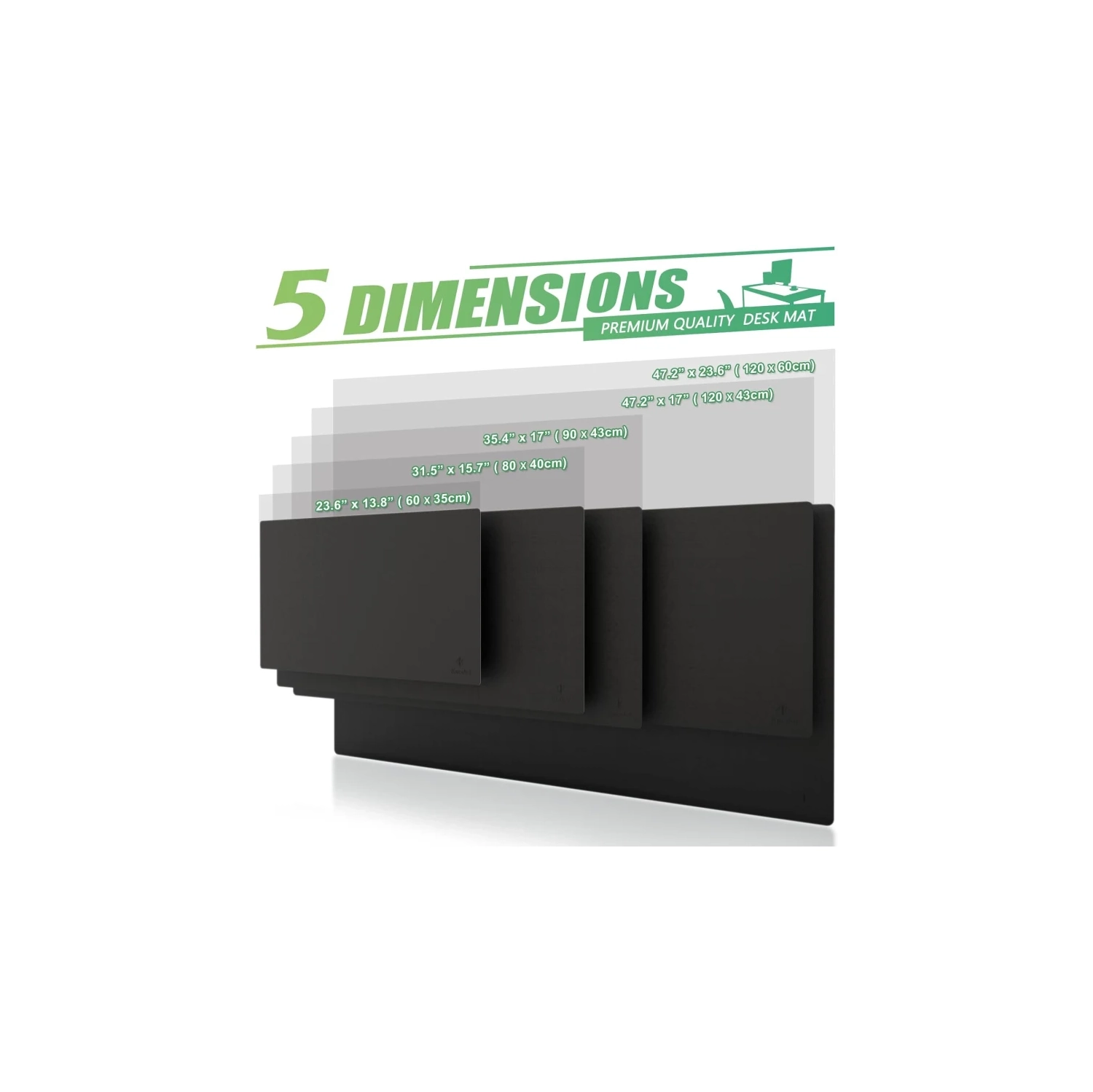 Premium Black Leather Desk Mat - Large Office Desk Pad, Computer Desk Mat, Laptop Mat, Desk Protector, Desktop Mat, Writing Pad, Desk Blotter, and