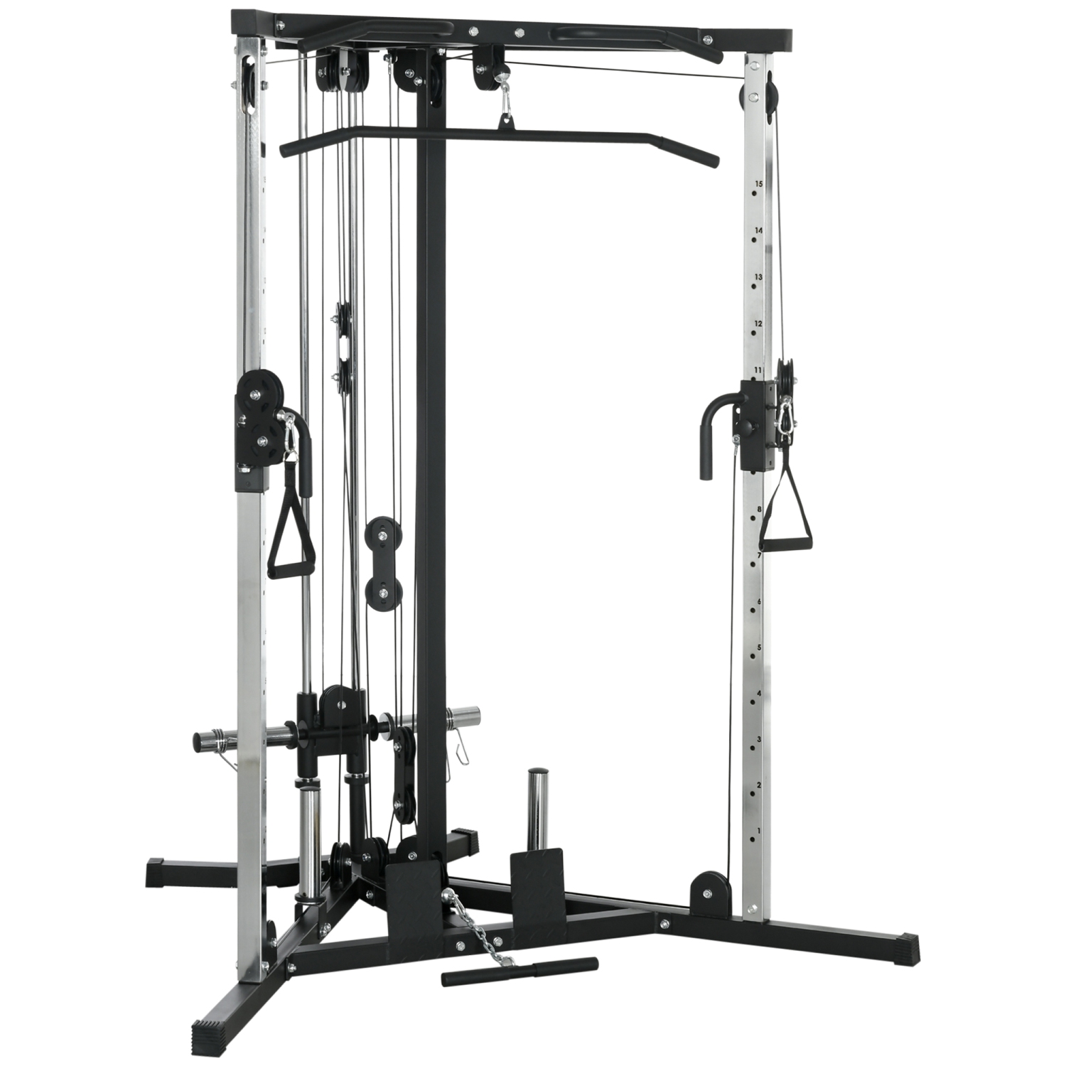 Soozier Home Gym Machine, Multifunctional Gym Equipment with Pull Up Bar, 15-Position Adjustable Strength Training Workout Station for Upper Body
