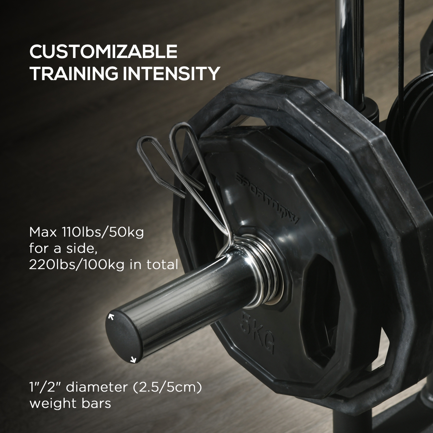 Soozier Home Gym Machine, Multifunctional Gym Equipment with Pull Up Bar, 15-Position Adjustable Strength Training Workout Station for Upper Body