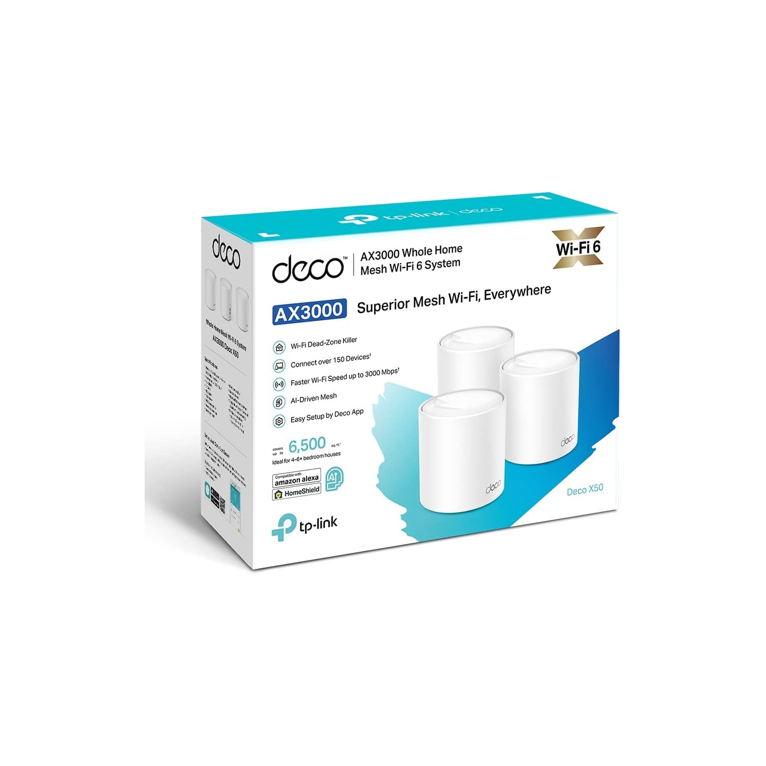 TP-Link Deco AX3000 WiFi 6 Mesh System - Covers up to 6,500 Sq.Ft, Replaces Wireless Router and Extender