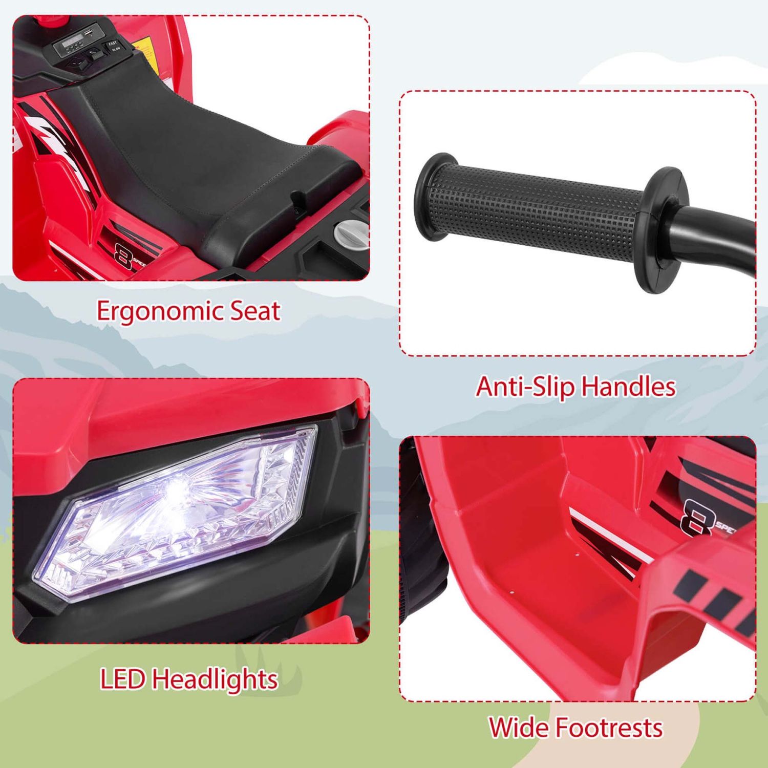 Voiture électrique tout-terrain à 4 roues pour enfants de Honeyjoy 24&nbsp;V avec connexion sans fil