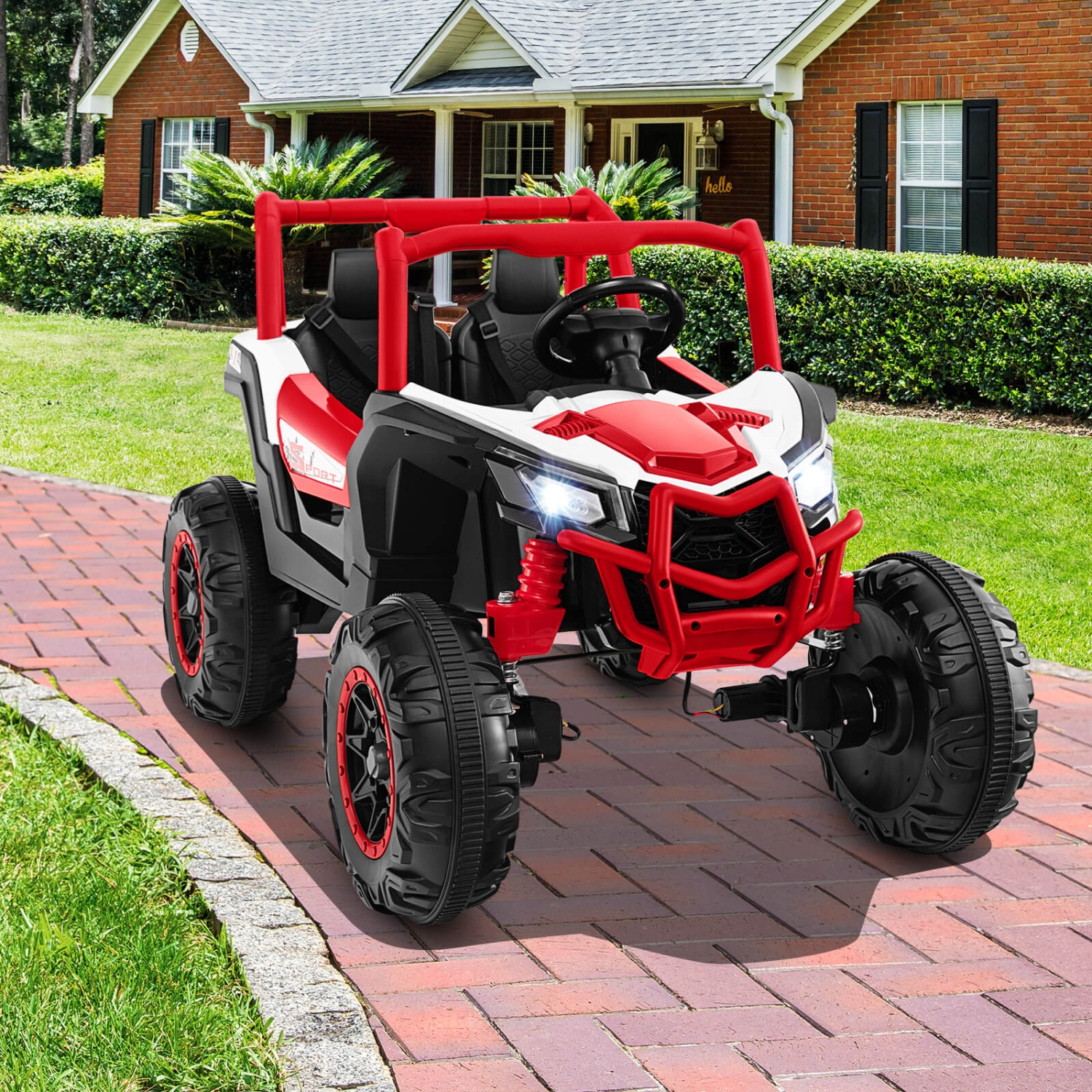 Costway 24V Kids Ride on UTV with 4 x 100W Powerful Engine Remote Control High/Low Speed
