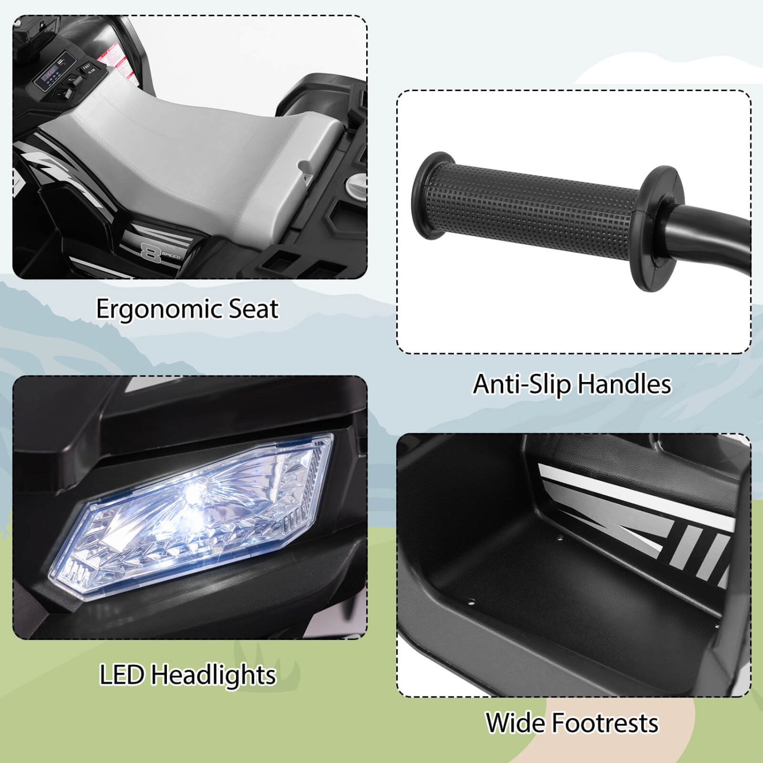 Voiture électrique tout-terrain à 4 roues pour enfants de Honeyjoy 24&nbsp;V avec connexion sans fil
