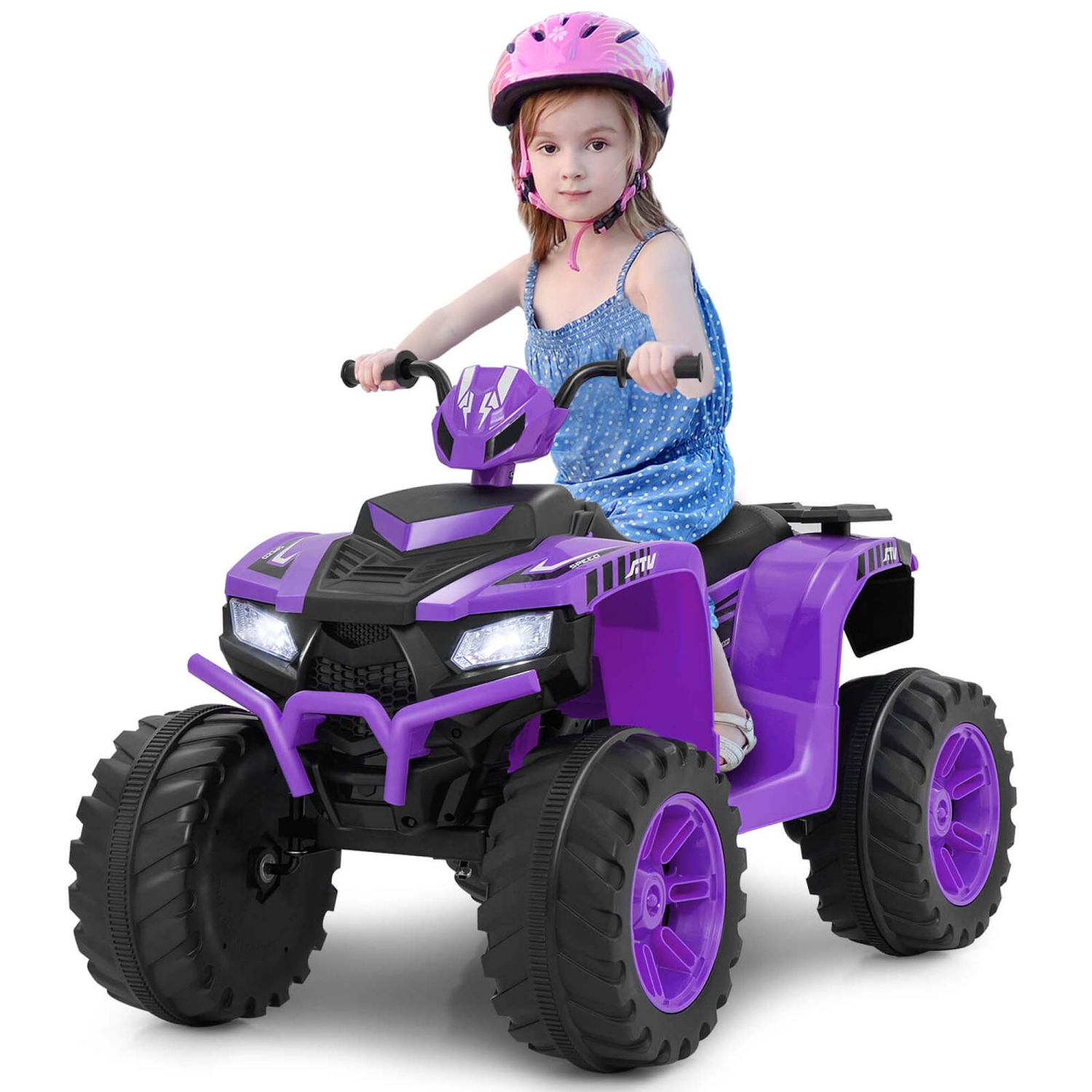 Honeyjoy 24V Kids Ride-On Electric ATV 4-Wheeler Quad Car with Wireless Connection