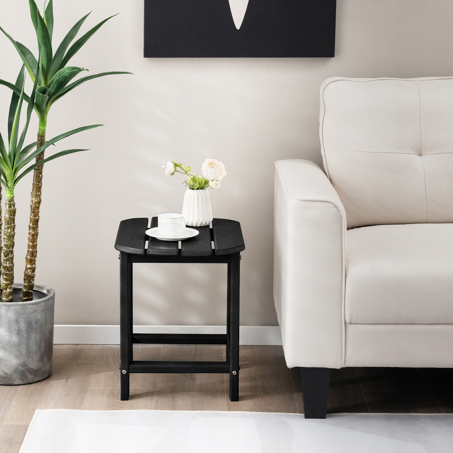 Costway 18" Patio Adirondack Side Table Weather Resistant HDPE Garden