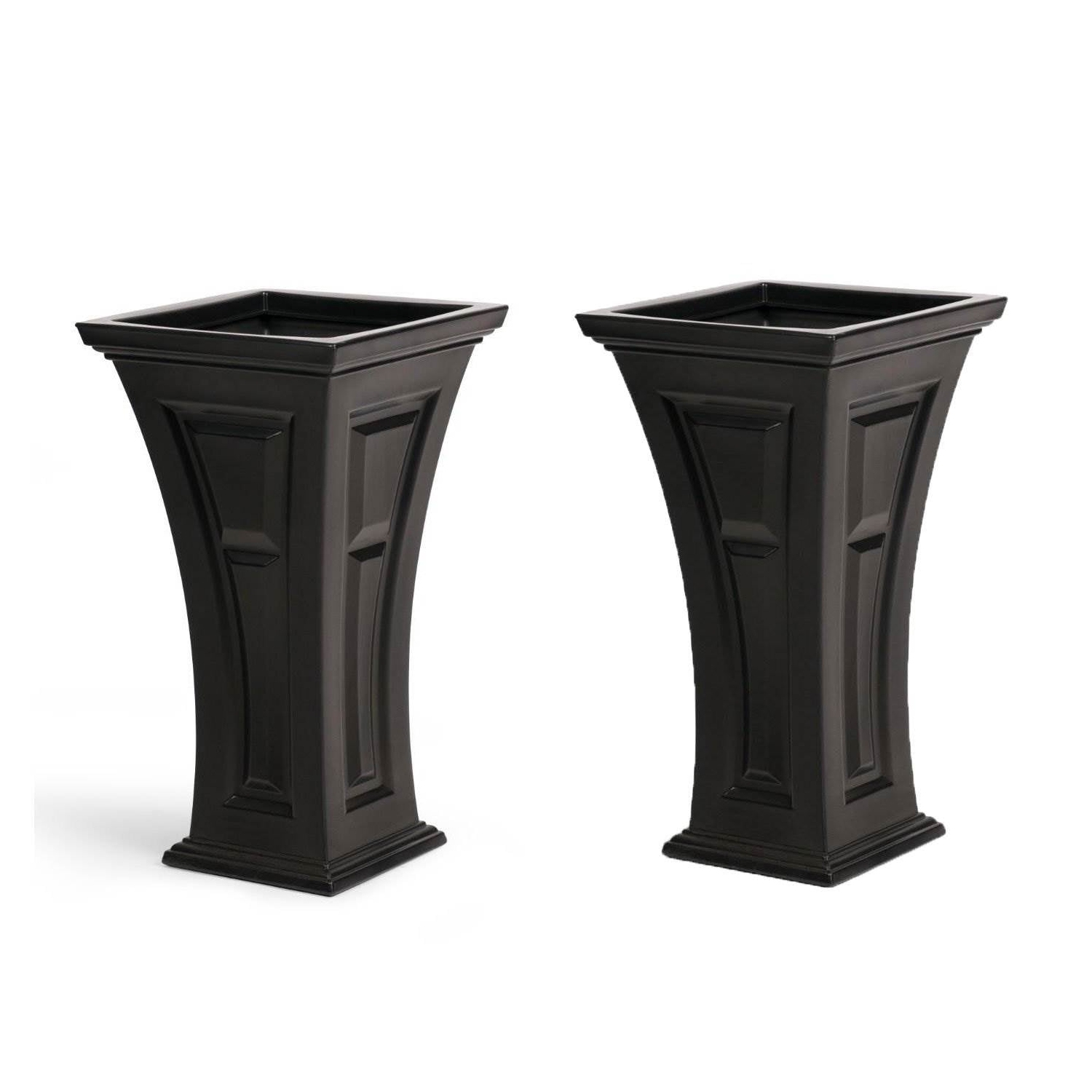 YIMBY Heritage Self Watering Tall Outdoor Garden Patio Planter Pot,