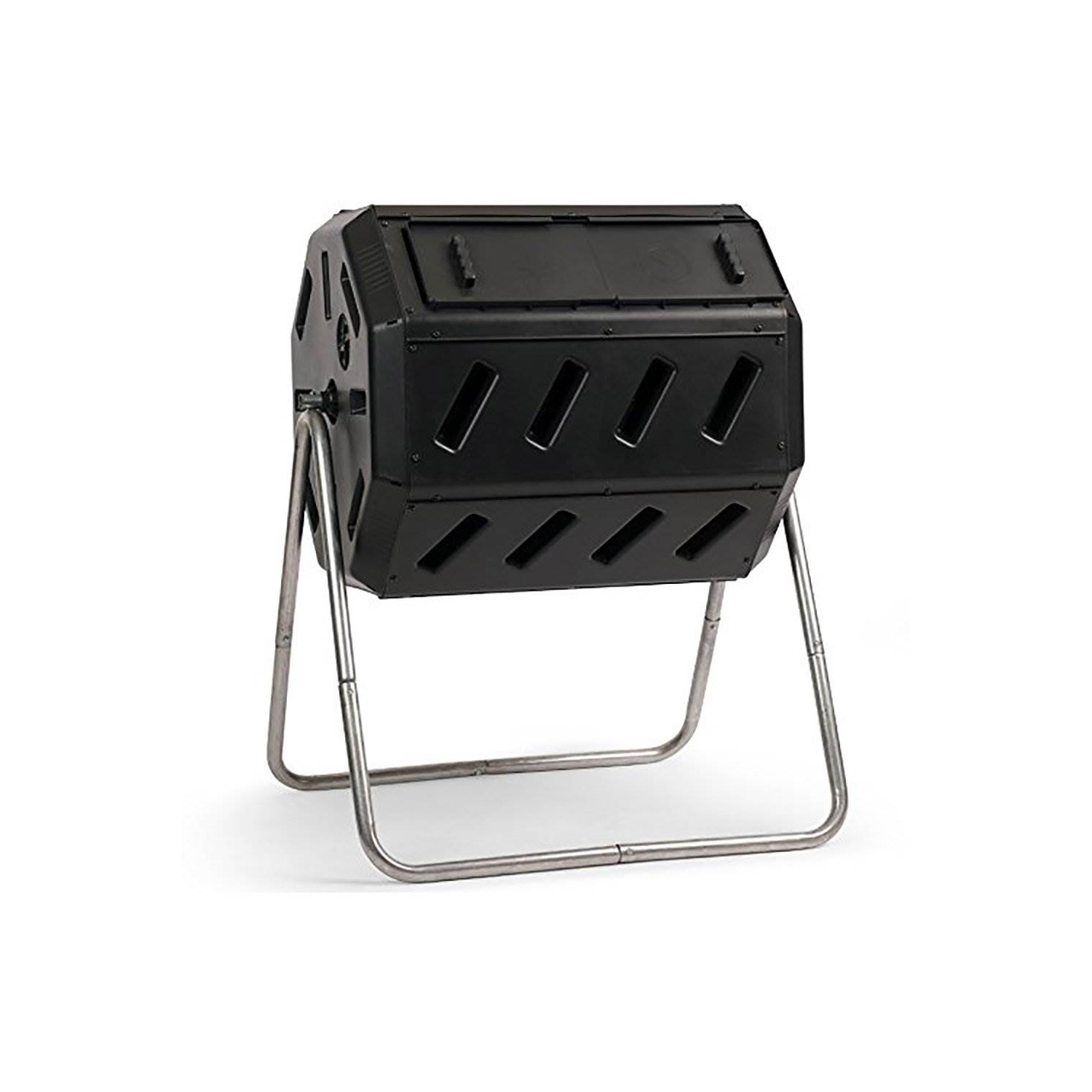 FCMP Outdoor 37 Gallon Elevated Dual Chamber Tumbling Garden Compost Bin(2 Pack)