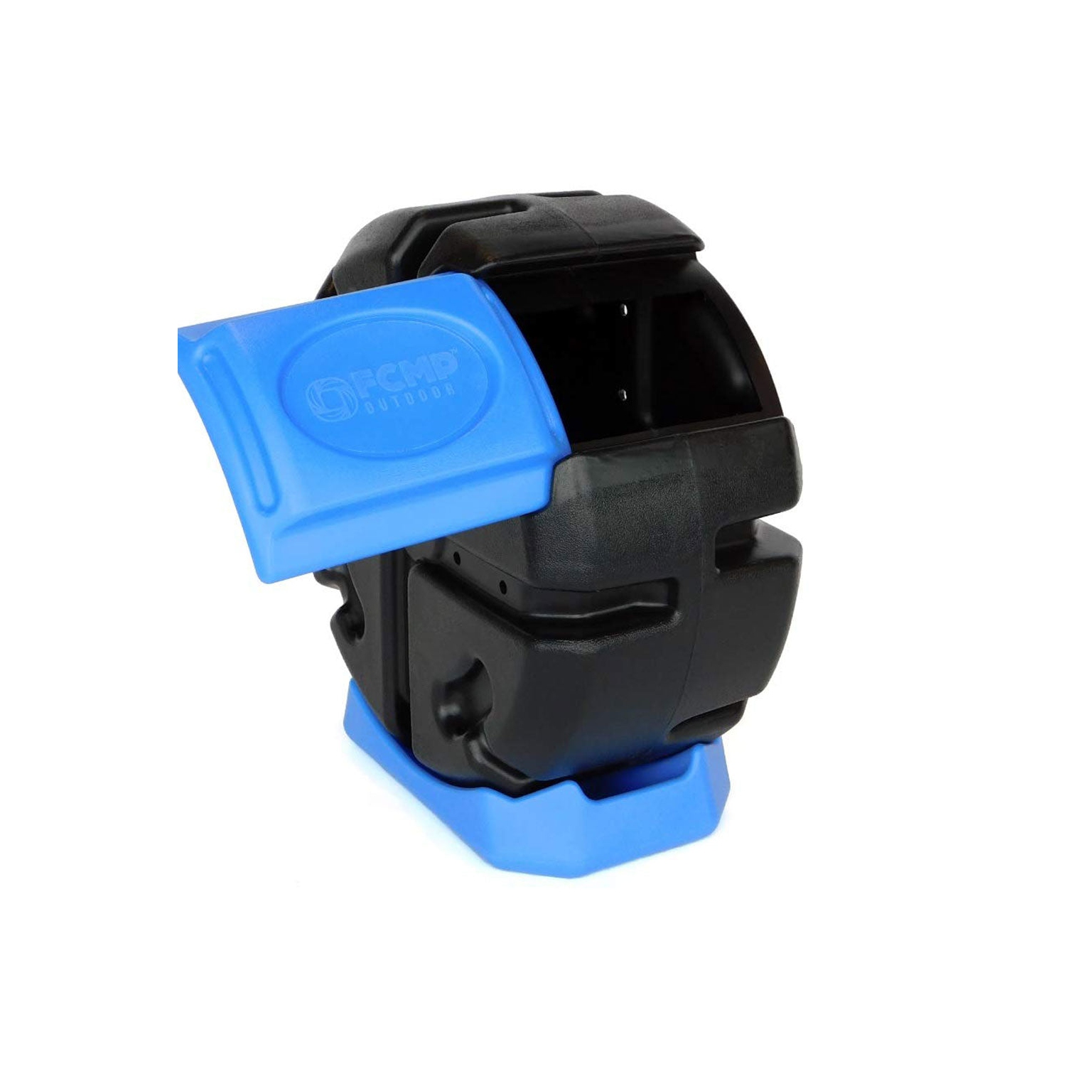 FCMP Outdoor Half Size 19 Gallon Plastic Rolling Composter Tumbler Bin, Blue