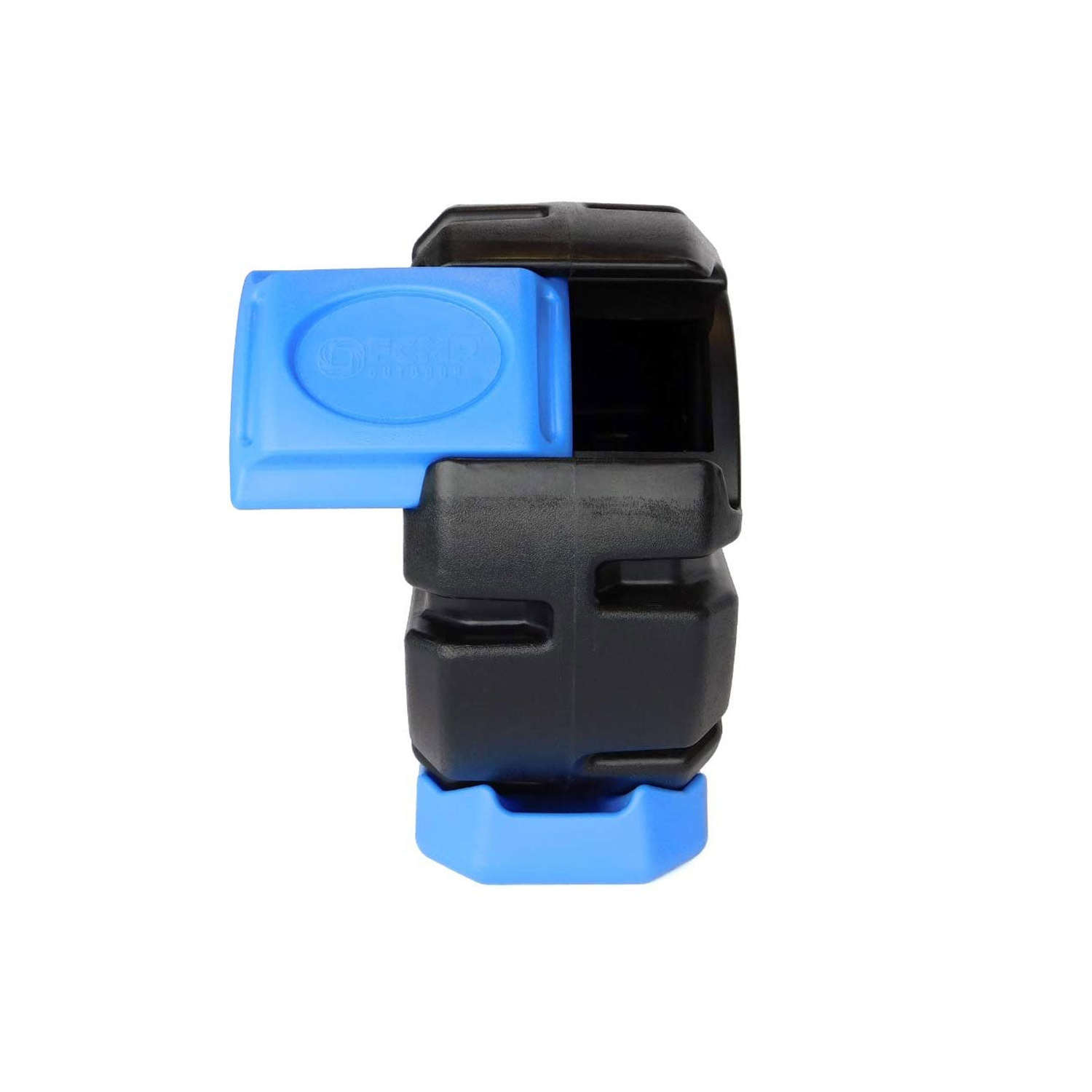 FCMP Outdoor Half Size 19 Gallon Plastic Rolling Composter Tumbler Bin, Blue