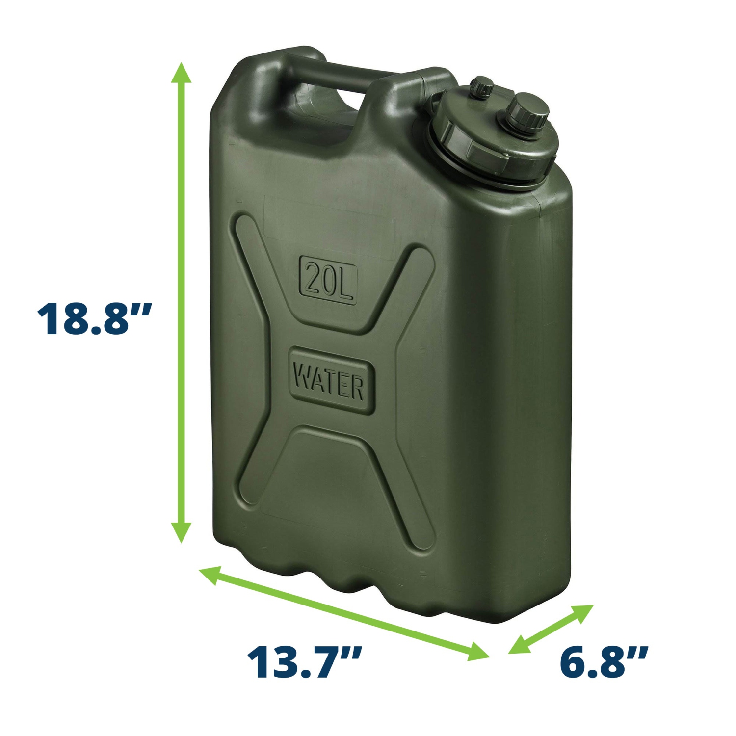 Scepter BPA Durable 5 Gallon Portable Water Storage Container, Green