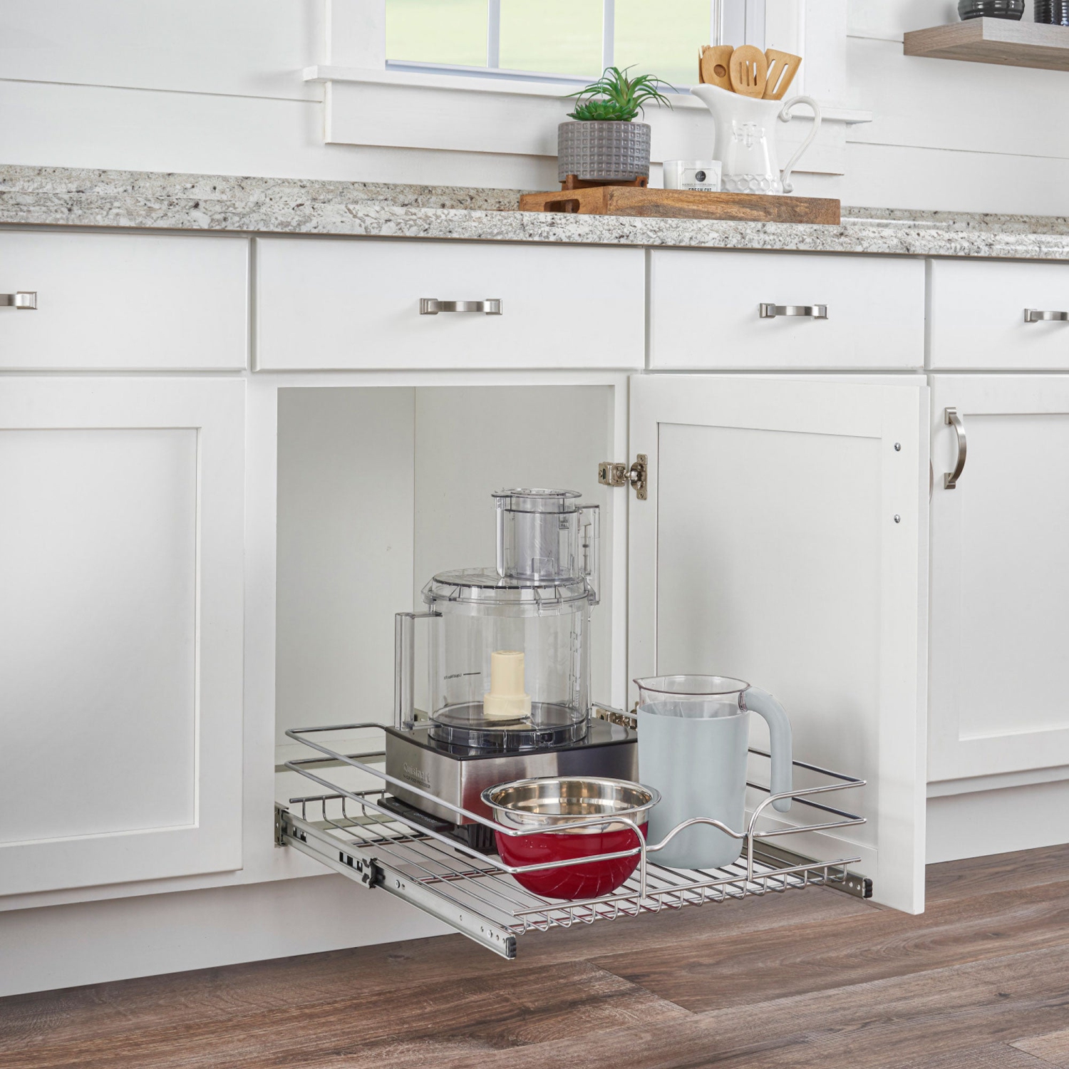 Rev-A-Shelf – Organisateur de panier coulissant pour armoires de cuisine ou de coiffeuse, 18 x 20&nbsp;po, 5WB1-1820CR-1