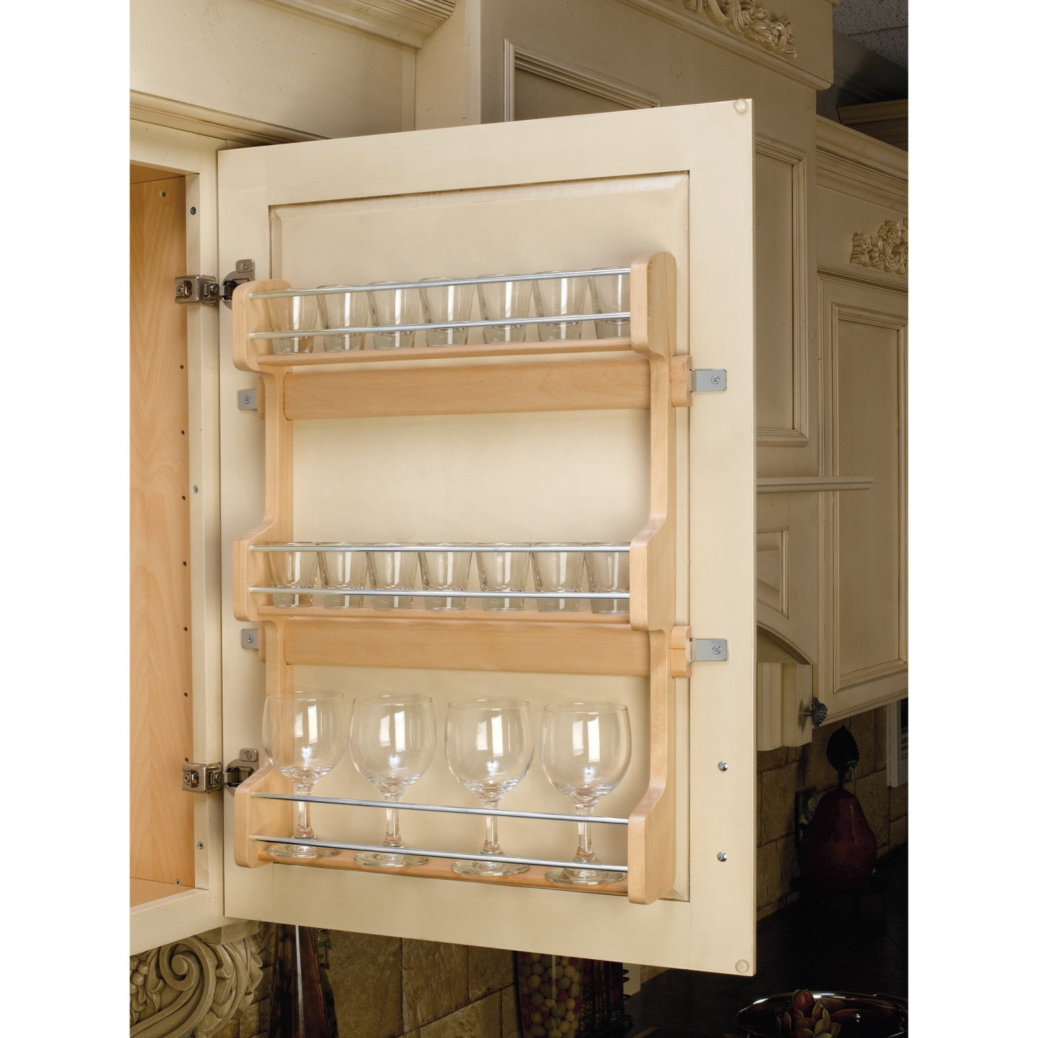 Étagère à épices de 21 po à porte et à 3 tablettes Rev-A-Shelf, 4SR-21