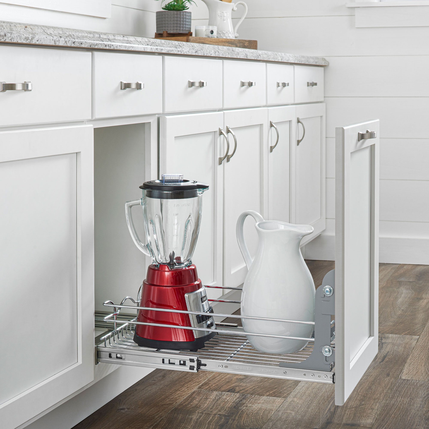 Rev-A-Shelf Pullout Basket Organizer for Kitchen or Vanity Cabinets,12 x 20 In, 5WB1-1220CR-1