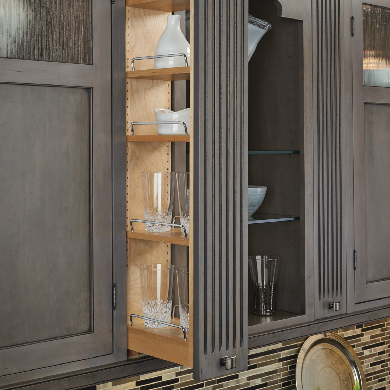 Rev-A-Shelf – Armoire de remplissage murale coulissante en bois, 42&nbsp;po de haut, 432-WF42-3C