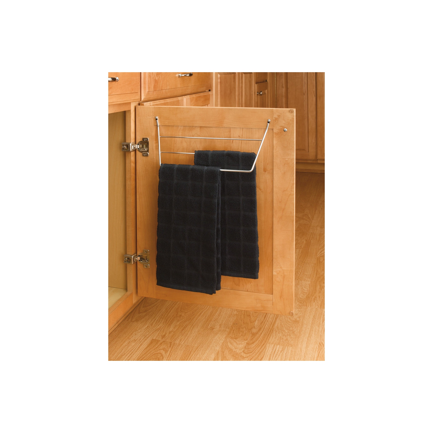 Rev-A-Shelf Kitchen & Bathroom Undersink Door Mount Towel Bar, Chrome, 563-32 C