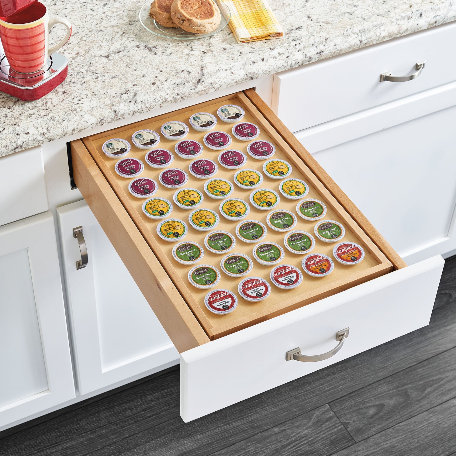 Range-tout de tiroir en KCUP étagé de 4WTCD 15 po avec glissières à fermeture en douceur Rev-A-Shelf