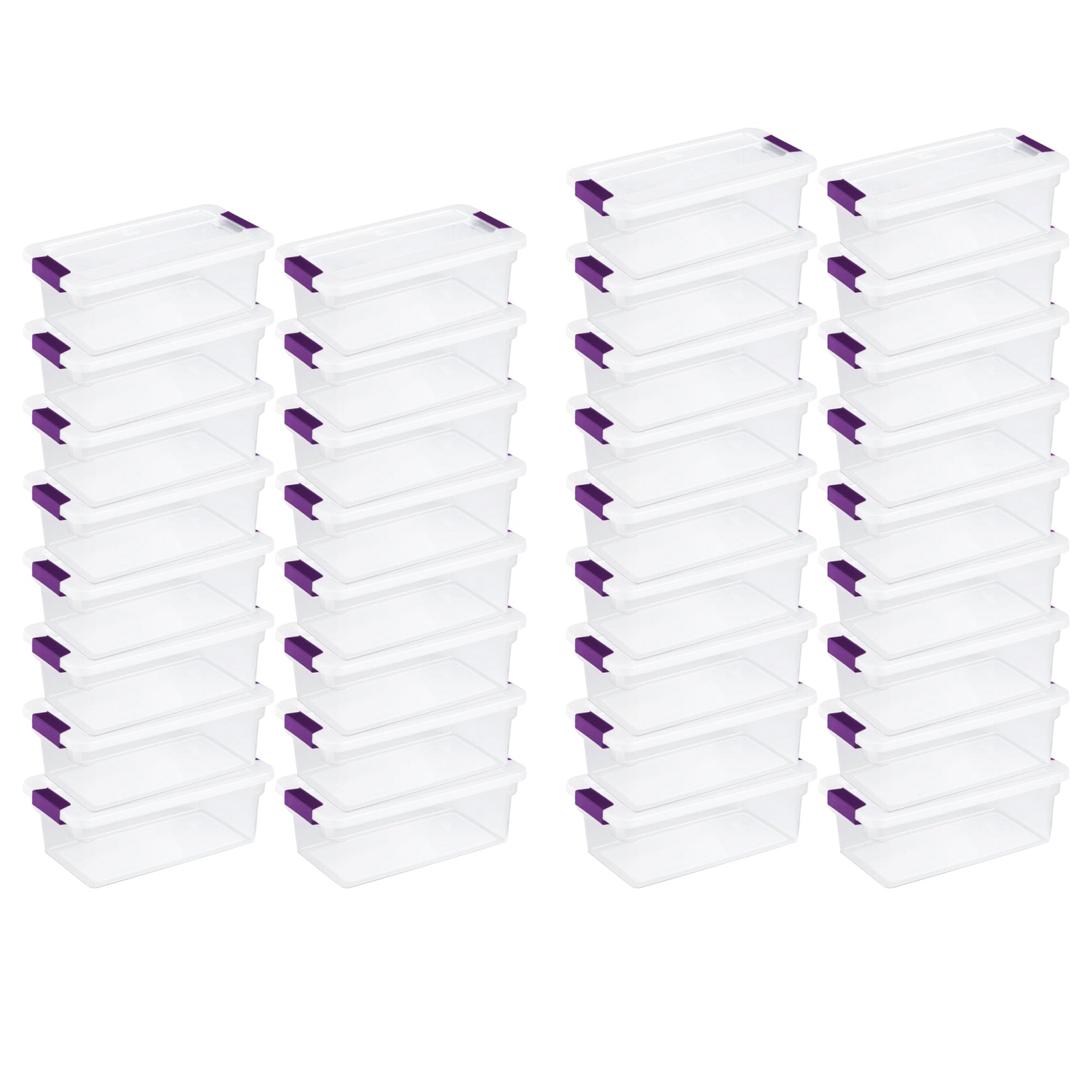 Sterilite 6 Quart Plastic ClearView Latch Box Storage Container Tote, 36 Pack