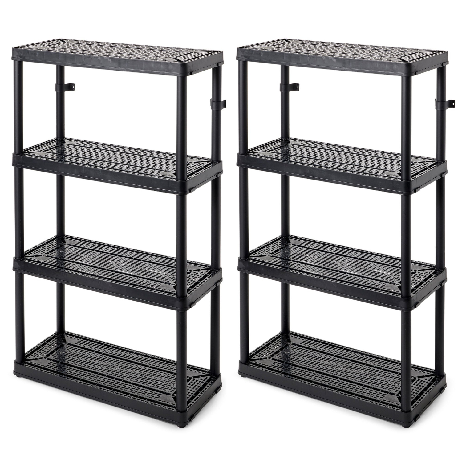 Gracious Living 4 Shelf Fixed Height Medium Duty Storage Unit, Black