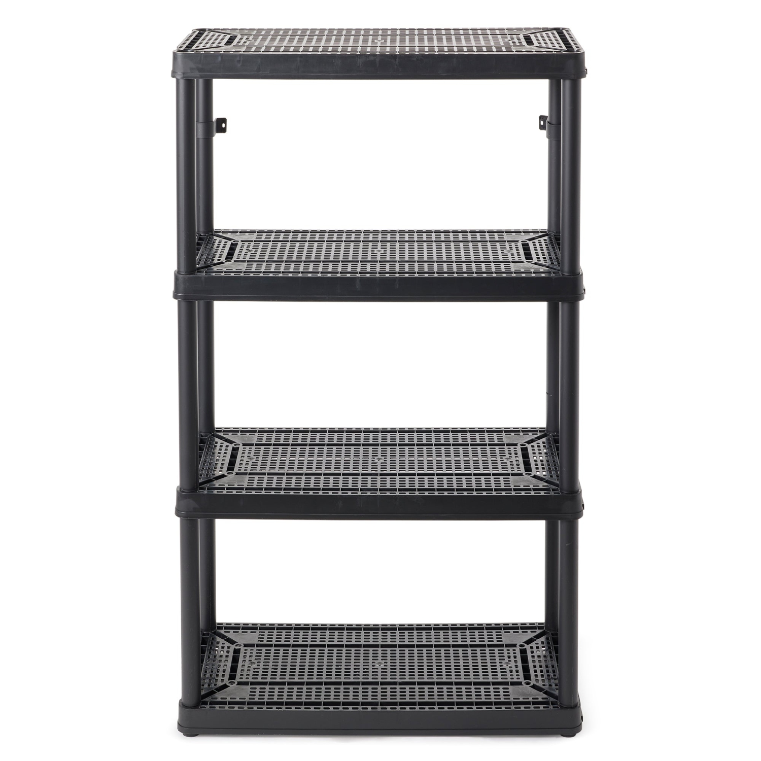 Gracious Living 4 Shelf Fixed Height Medium Duty Storage Unit, Black