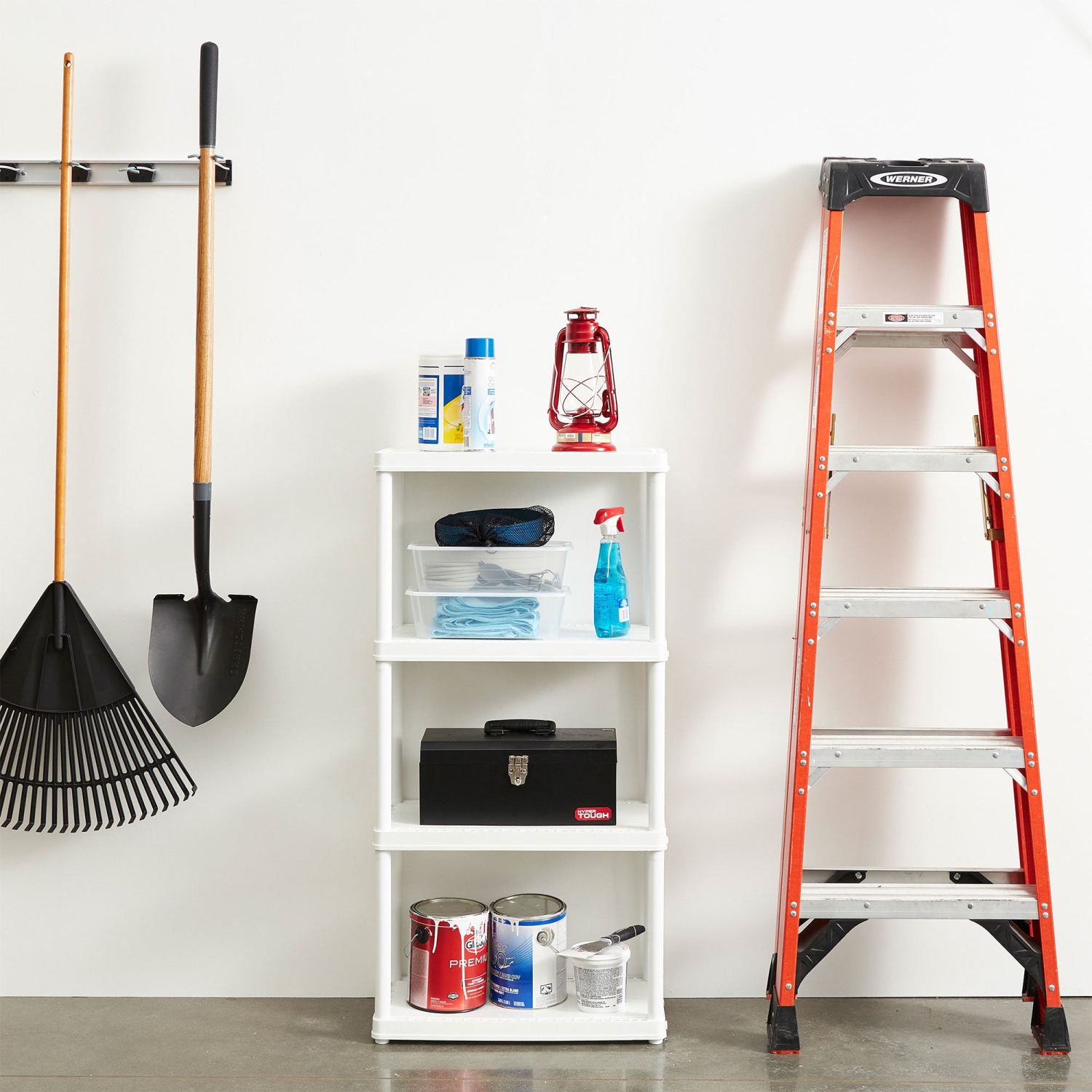 Gracious Living – unité de rangement légère à hauteur fixe à 4 tablettes, blanc