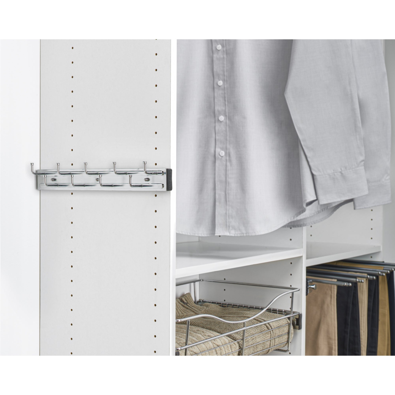 Rev-A-Shelf – Range-tout de rangement pour garde-robe, 14&nbsp;po, chrome, BRC-14CR