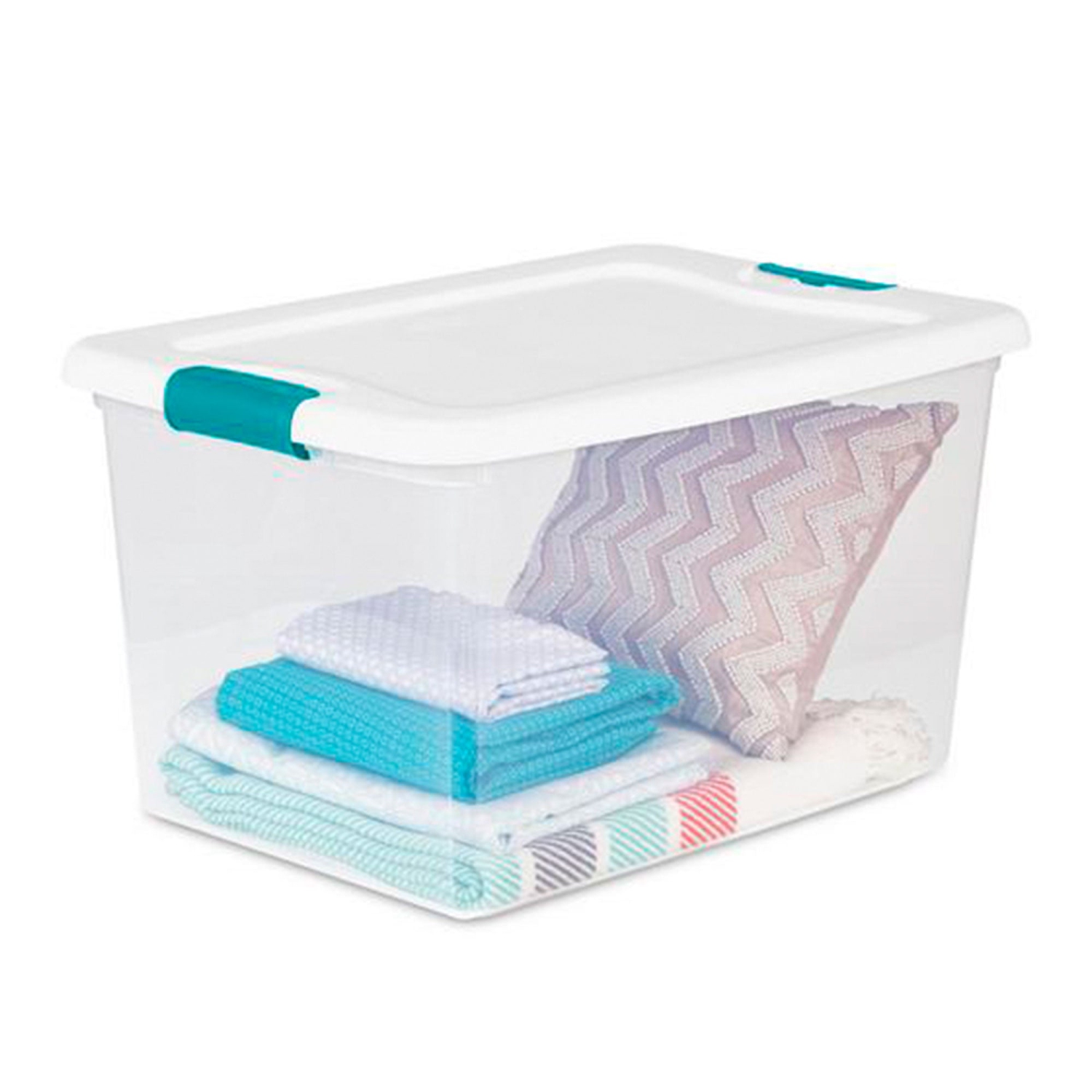 Sterilite 64 Quart Latching Storage Tote Box + Deep Clip Box (4 Pack)