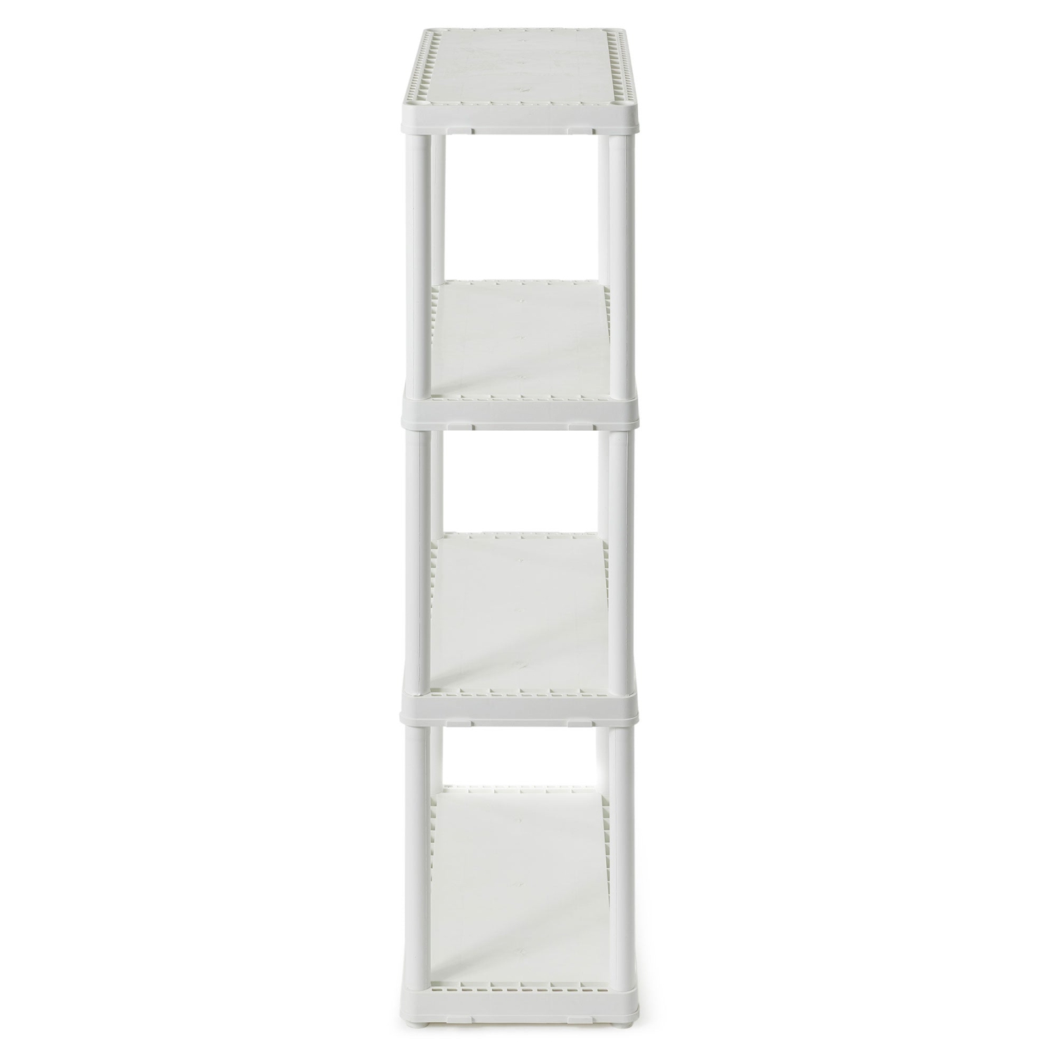 Gracious Living 4 Shelf Fixed Height Light Duty Storage Unit, White