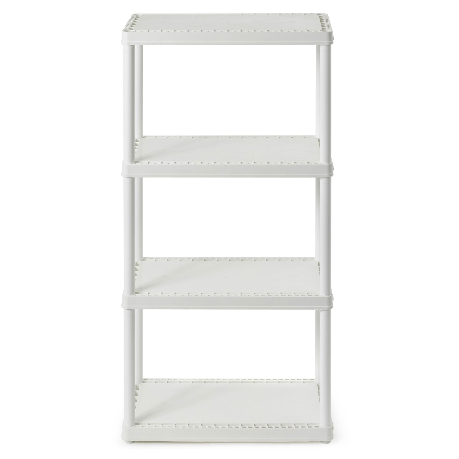 Gracious Living 4 Shelf Fixed Height Light Duty Storage Unit, White