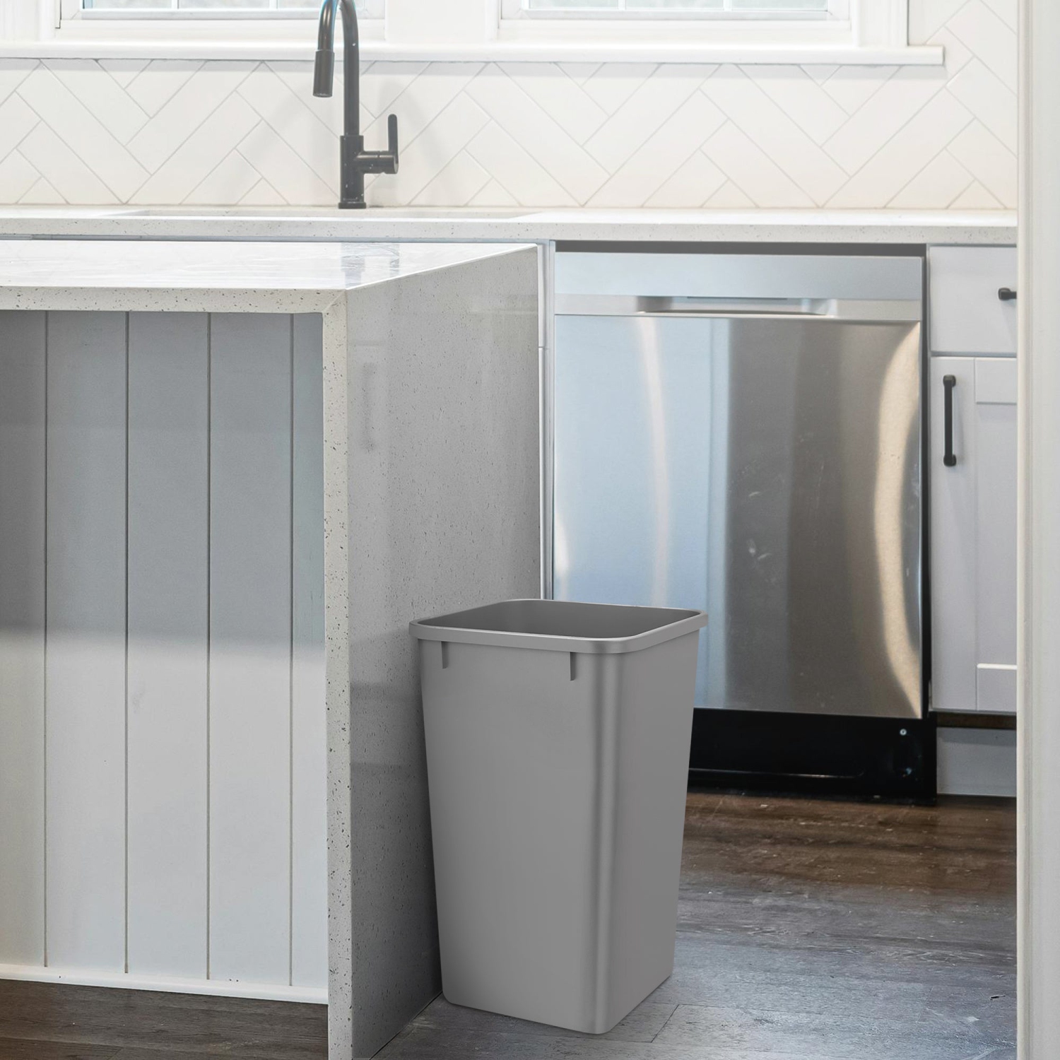 27 qt de rechange en polymère Rev-A-Shelf. Poubelle, argent, paquet de 2, RV-1024-17-2