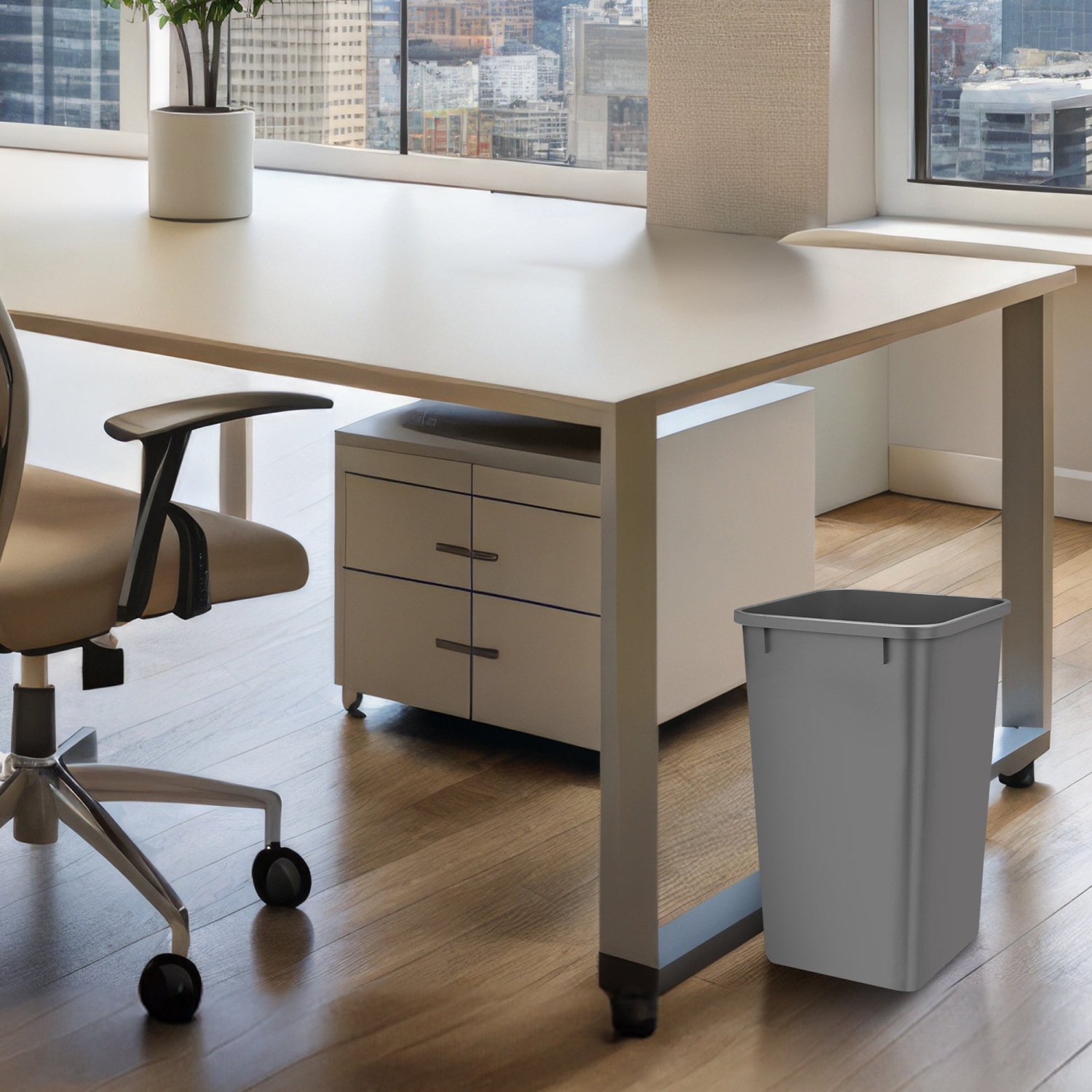 27 qt de rechange en polymère Rev-A-Shelf. Poubelle, argent, paquet de 2, RV-1024-17-2