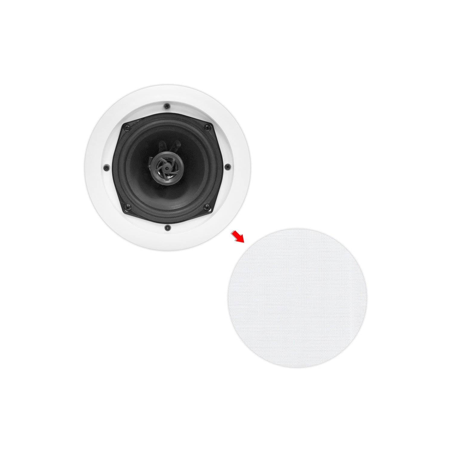 Système de haut-parleurs encastrables au plafond/muraux à 2 voies 200&nbsp;W PDIC61RD 6,5 po PRO de PYLE