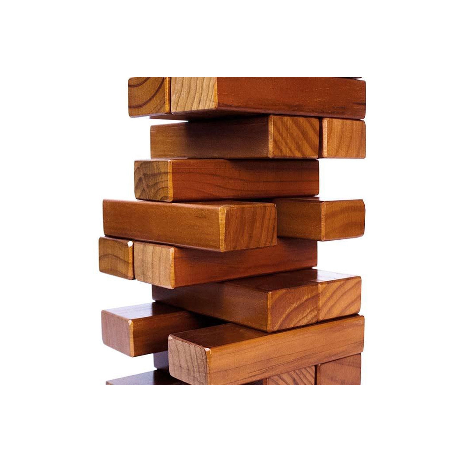 Yard Games Giant Tumbling Timbers 30" Wood Block Stacking Game w/ Case, Stained