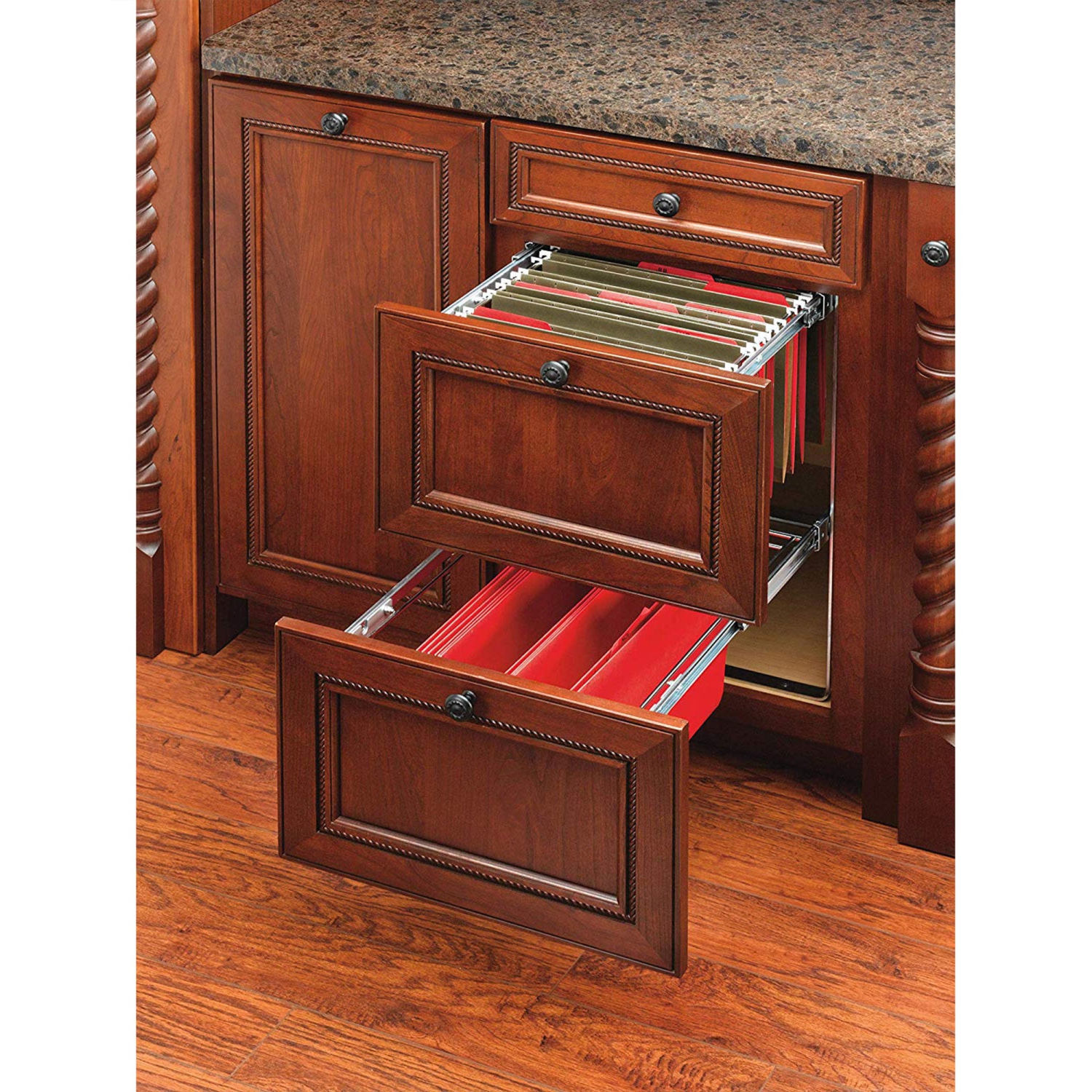 Rev-A-Shelf 2 14.5" Tier Base Cabinet File Drawer Organizer System, RAS-FD-KIT