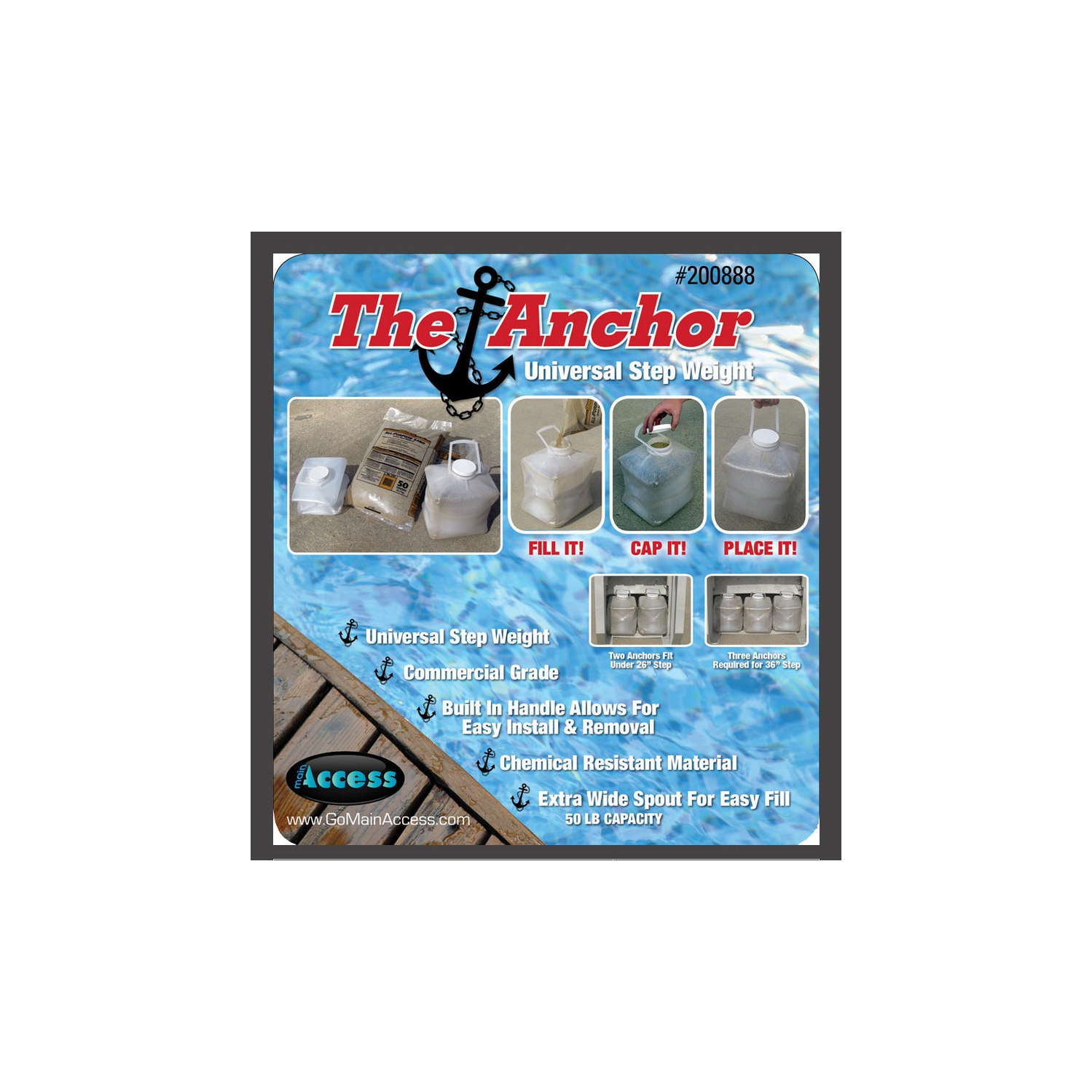 Main Access Universal Anchor Swimming Pool Ladder and Step Sand Weight