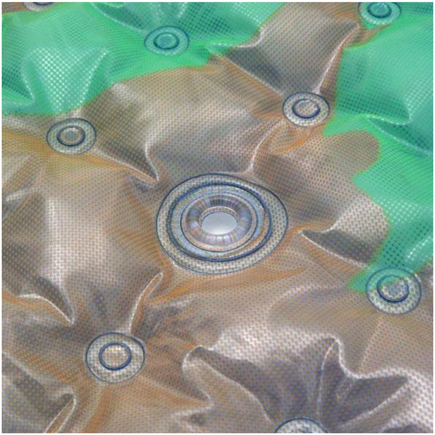 Solar Sun Rings UV Resistant Pool Spa Heater Circular Solar Cover, Blue