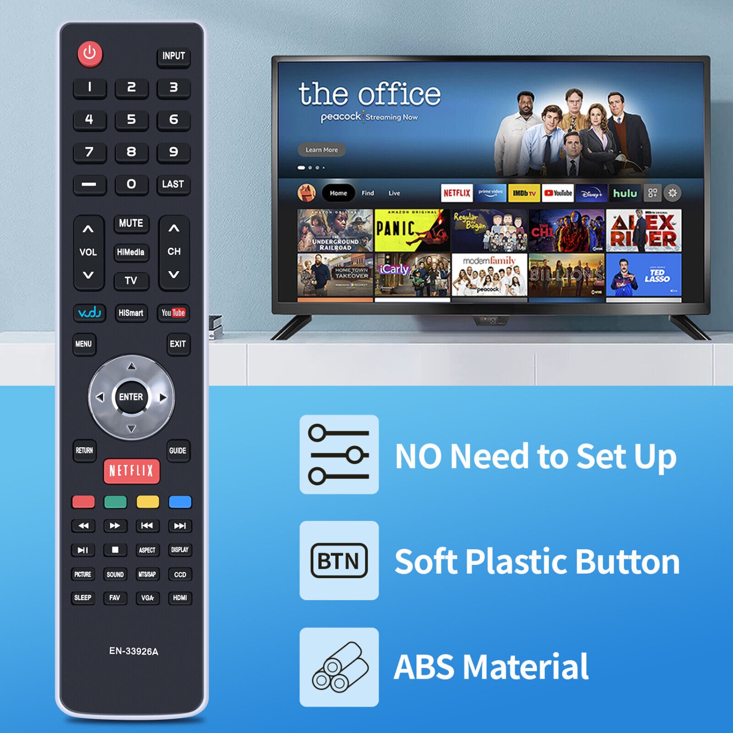 Remote Control For Hisense LCD LED HDTV EN-33925A 8 EN-33926A EN-33927A 8 EN-33929HS EN-33933HS EN-31201A