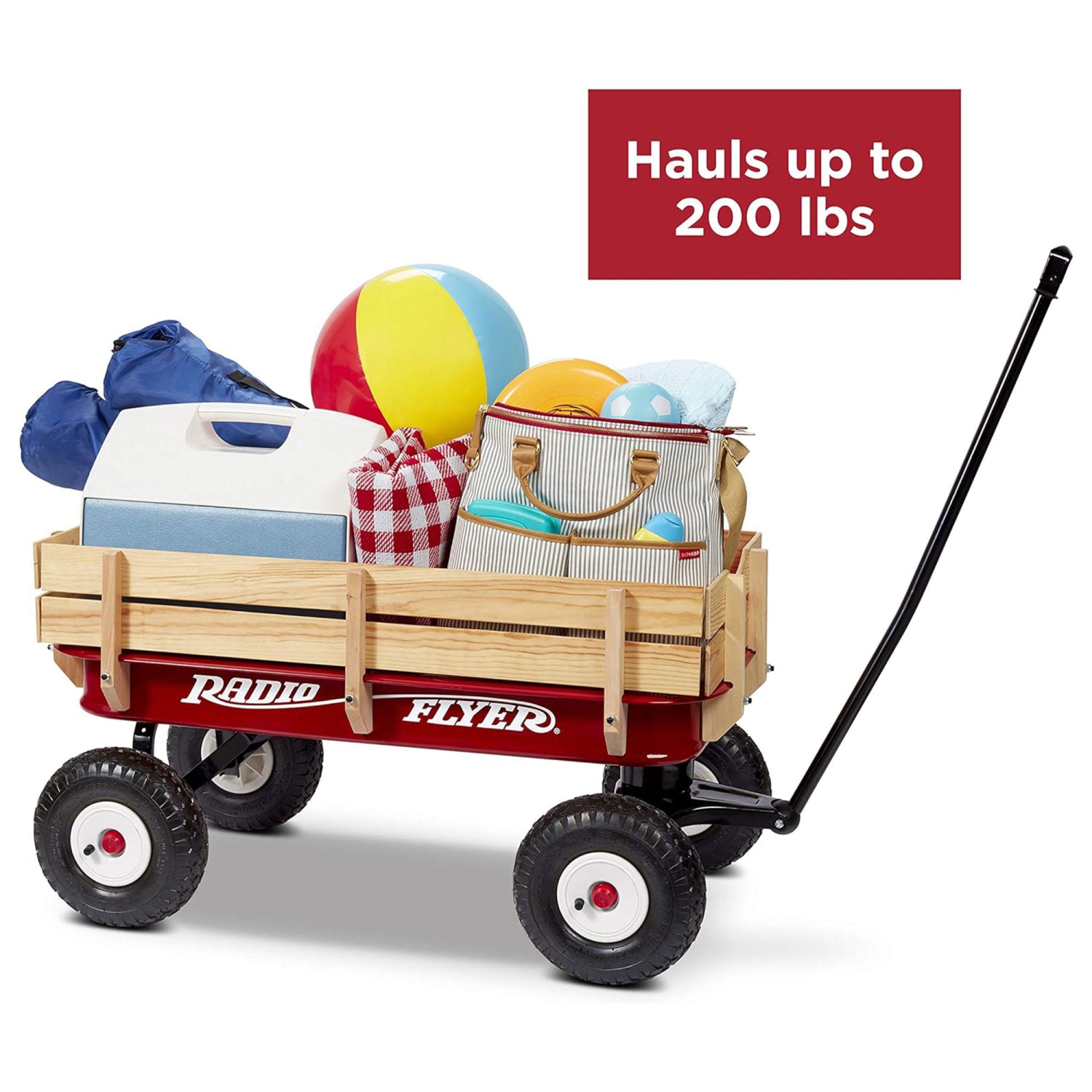 Radio Flyer – Chariot tout-terrain classique en acier et en bois, rouge