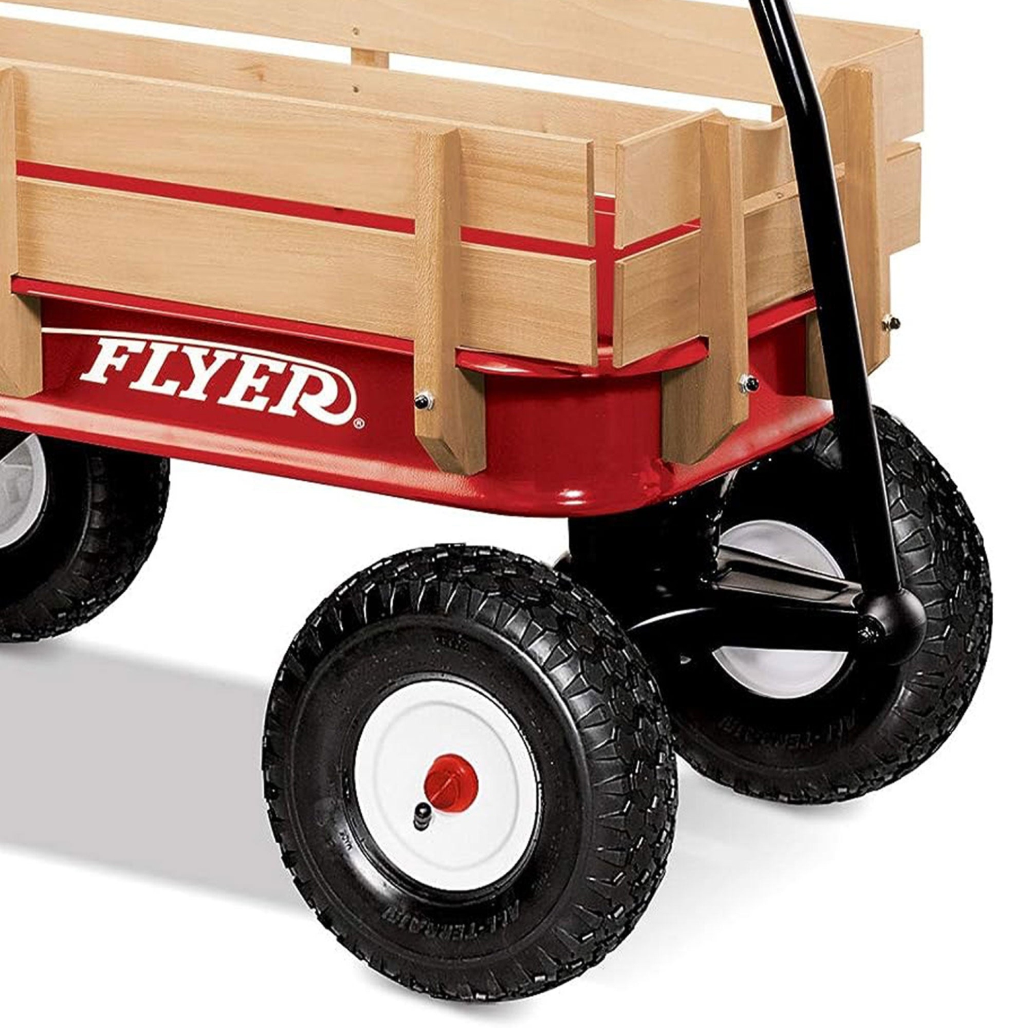 Radio Flyer – Chariot tout-terrain classique en acier et en bois, rouge