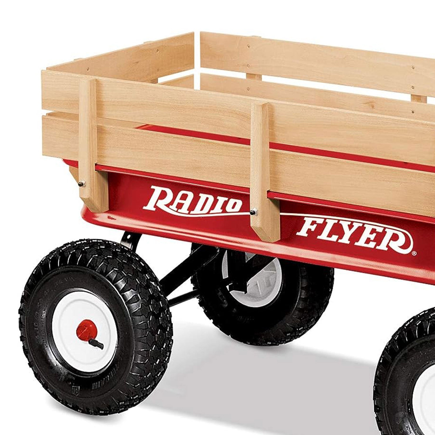 Radio Flyer – Chariot tout-terrain classique en acier et en bois, rouge